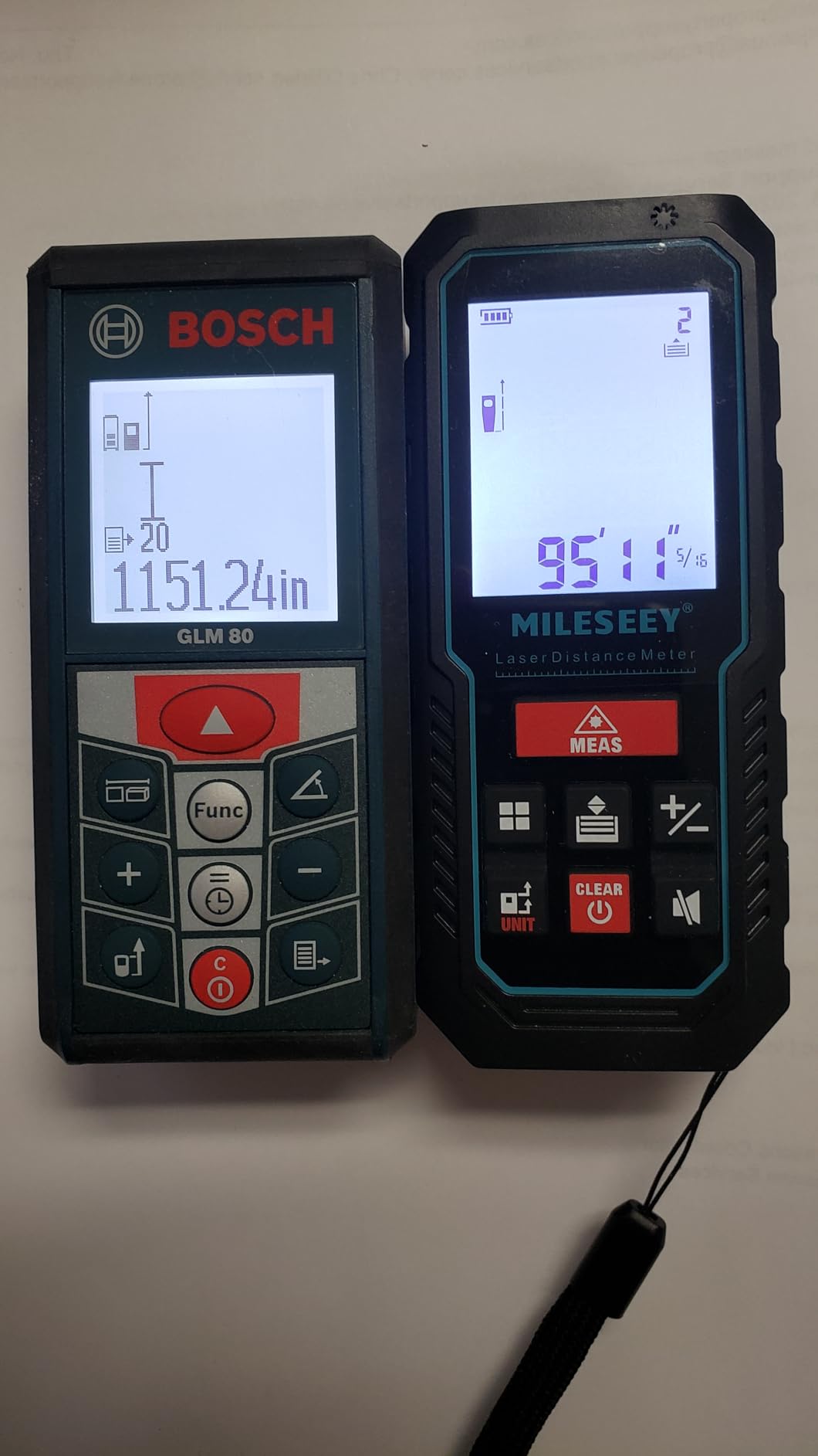 Laser Measure Device, MiLESEEY 229ft Digital Laser Tape Measure with Upgrade Electronic Angle Sensor, 2mm Accuracy, Area Measurement, Volume and Pythagoras, 2 LCD Backlit, Mute, Battery Included customer photo 1