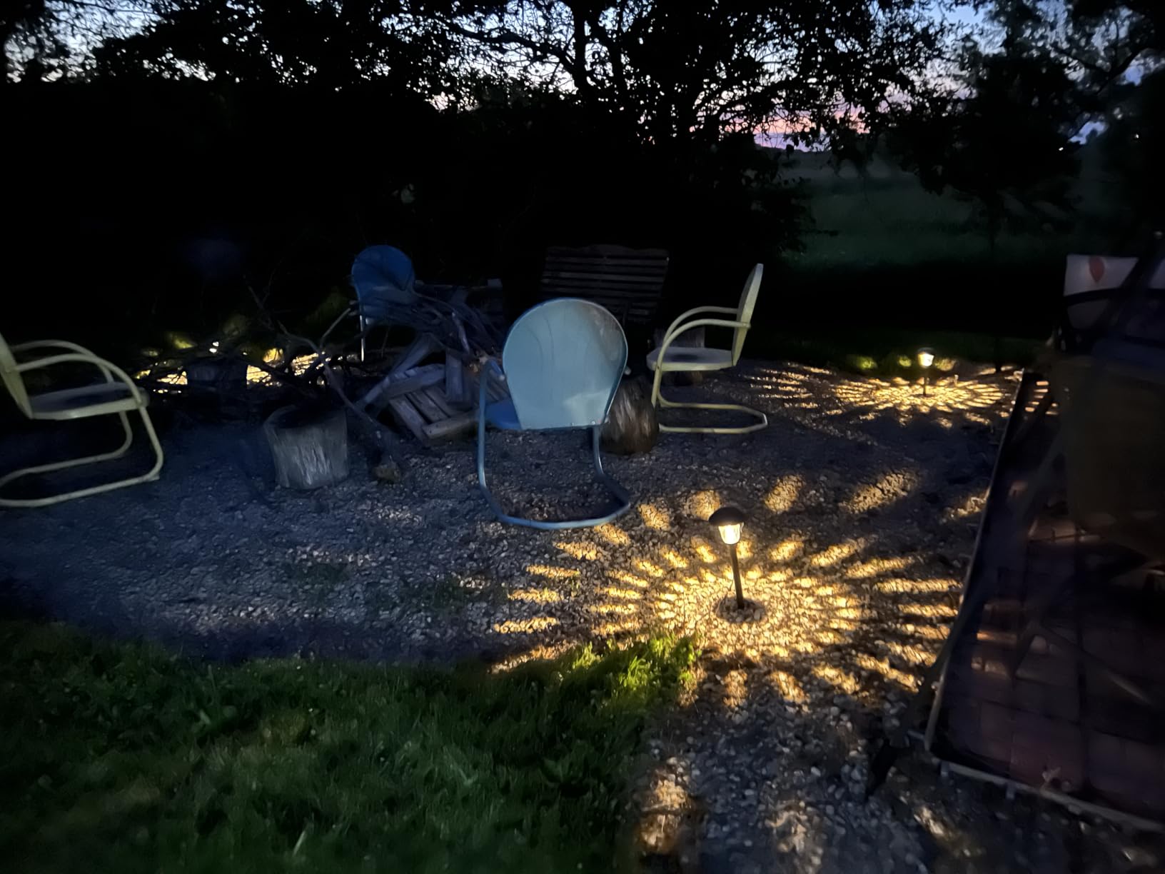 GIGALUMI 8 Pack Solar Pathway Lights, Solar Garden Lights Outdoor Warm White, Waterproof Led Path Lights for Yard, Patio, Landscape, Walkway (Brown) - Customer Photo 1