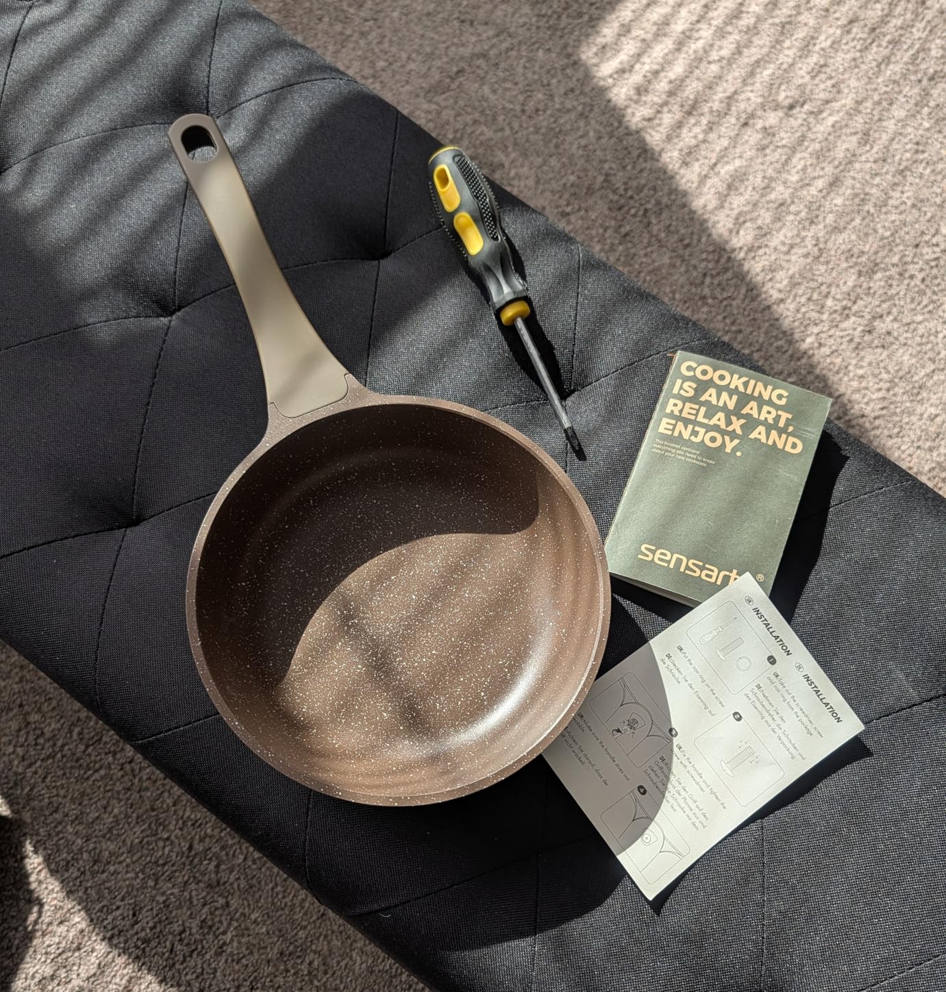 SENSARTE Nonstick Frying Pan Skillet, Swiss Granite Coating Omelette Pan, Healthy Stone Cookware Chef's Pan, PFOA Free (9.5 Inch) Customer Review SENSARTE Nonstick Frying Pan Skillet, Swiss Granite Coating Omelette Pan, Healthy Stone Cookware Chef's Pan, PFOA Free (9.5 Inch) - Customer Photo 3