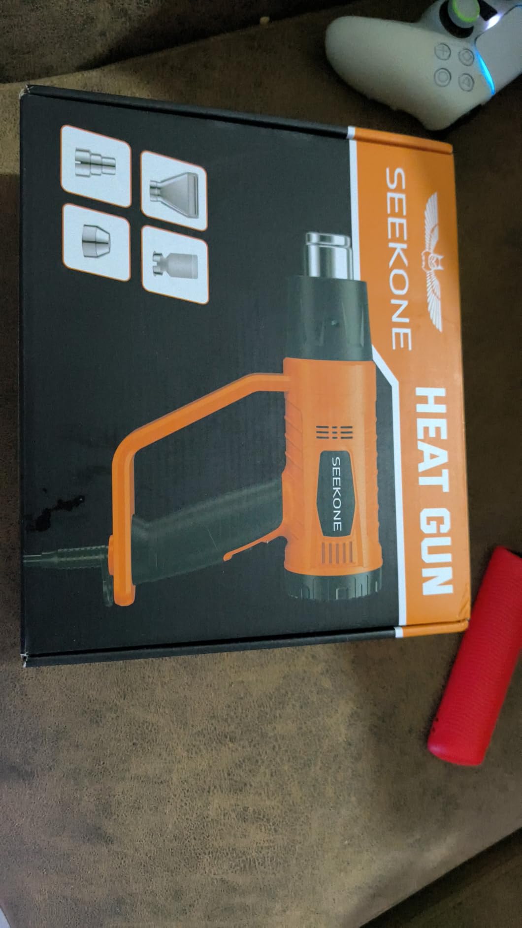SEEKONE Heat Gun 1800W Heavy Duty Fast Heat Hot Air Gun Kit with 752°F&1112°F Dual-Temperature Settings and 4 Nozzles with Overheat Protection for Crafts, Shrinking PVC, Stripping Paint customer photo 2