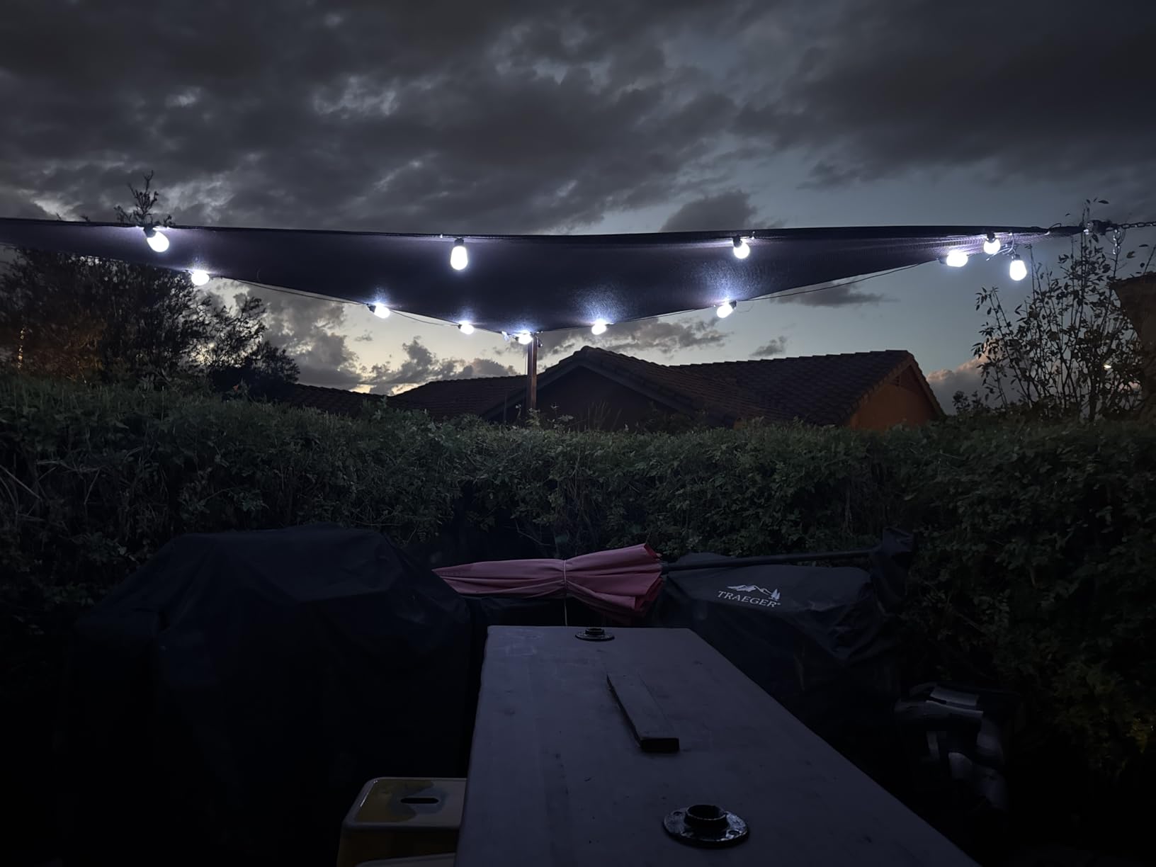 Govee Smart Outdoor String Lights H7015, 48ft RGBIC Outdoor Lights with 15 Dimmable LED Bulbs, IP65 Waterproof, Color Changing Warm White Lights with 47 Scene Modes for Patio, Backyard, App Control - Customer Photo 2
