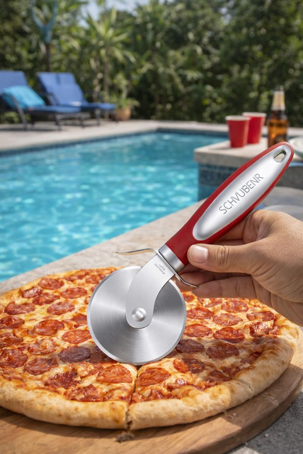 SCHVUBENR Premium Pizza Cutter Wheel - Ultra Sharp Stainless Steel Pizza Slicer with Non-Slip Soft Grip Handle - Multi-Purpose Cutter for Pizza, Dough & Pastry - Dishwasher Safe, Easy to Clean - Black - Customer Photo 3