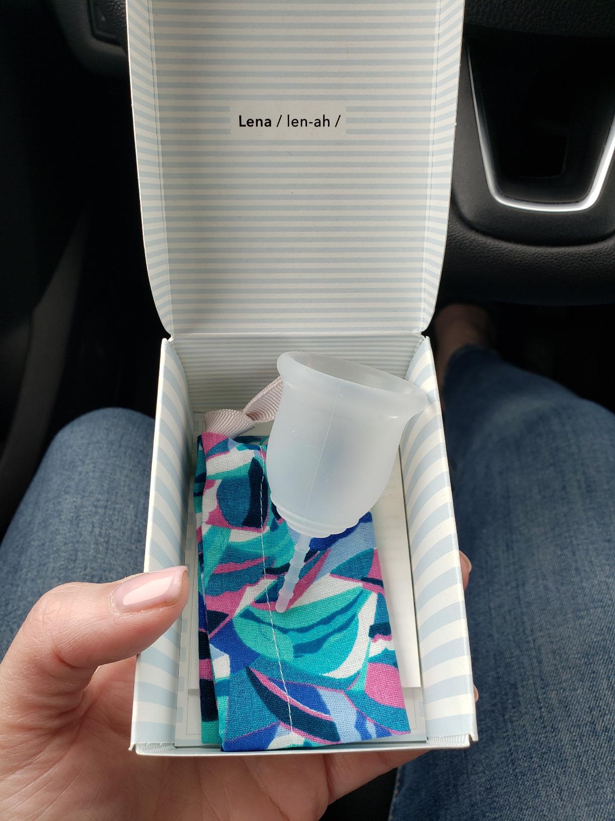 Lena Sensitive Menstrual Cup - Size Large - Ultra-Soft Reusable Silicone Period Cup for Sensitive Anatomy, 12-Hour Comfort, Gentle & Leak-Free Protection (LENA-COR-L) Customer Review Lena Sensitive Menstrual Cup - Size Large - Ultra-Soft Reusable Silicone Period Cup for Sensitive Anatomy, 12-Hour Comfort, Gentle & Leak-Free Protection (LENA-COR-L) - Customer Photo 2