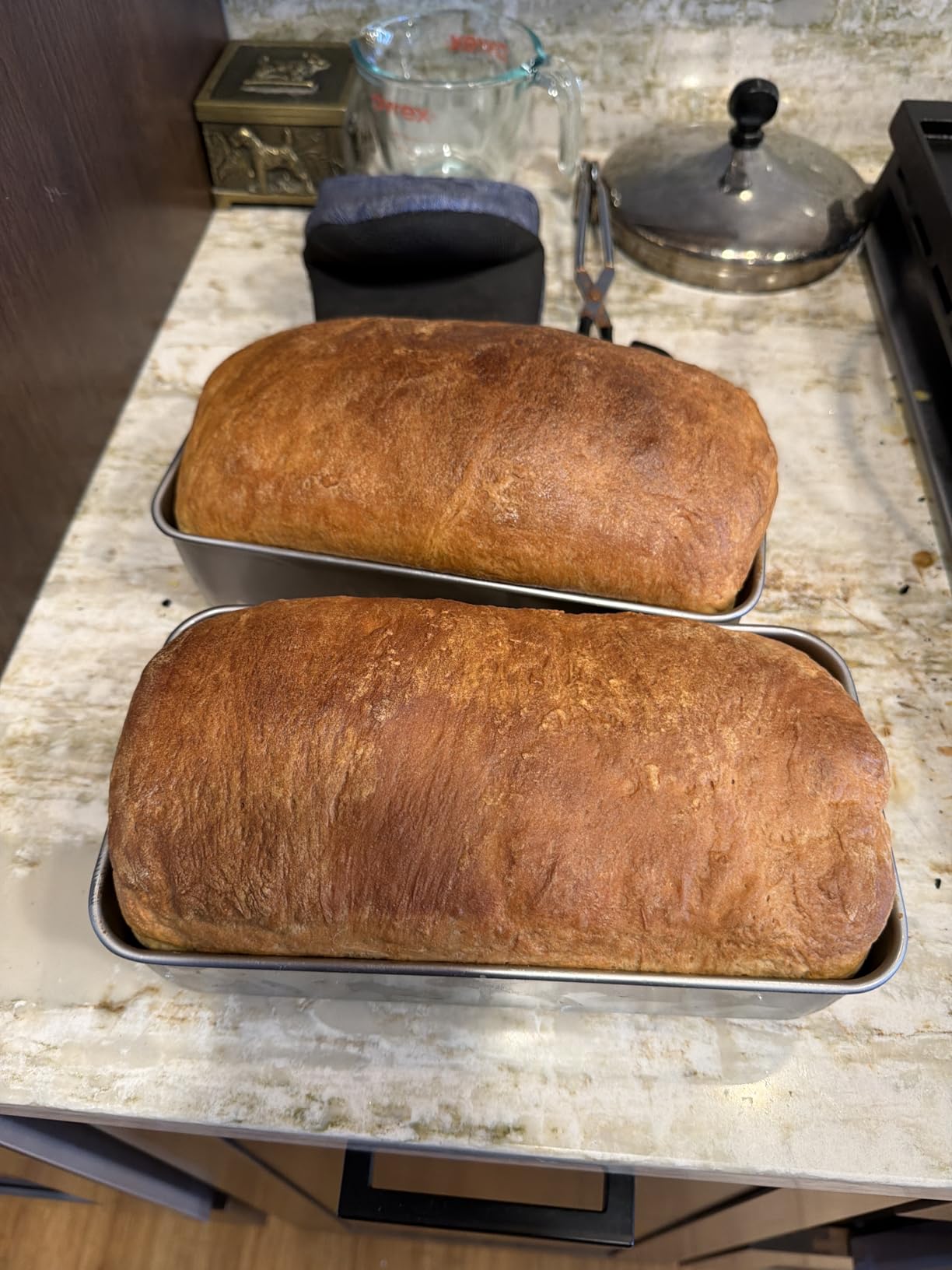 P&P CHEF Loaf Pan Set, 9 x 5 Inch Bread Pans, Stainless Steel Loaf Toast Baking Pans For Bread Meatloaf Lasagna Cake, Healthy & Non Toxic, Oven Safe& Easy Clean, (Silver, 1Pc) - Customer Photo 1