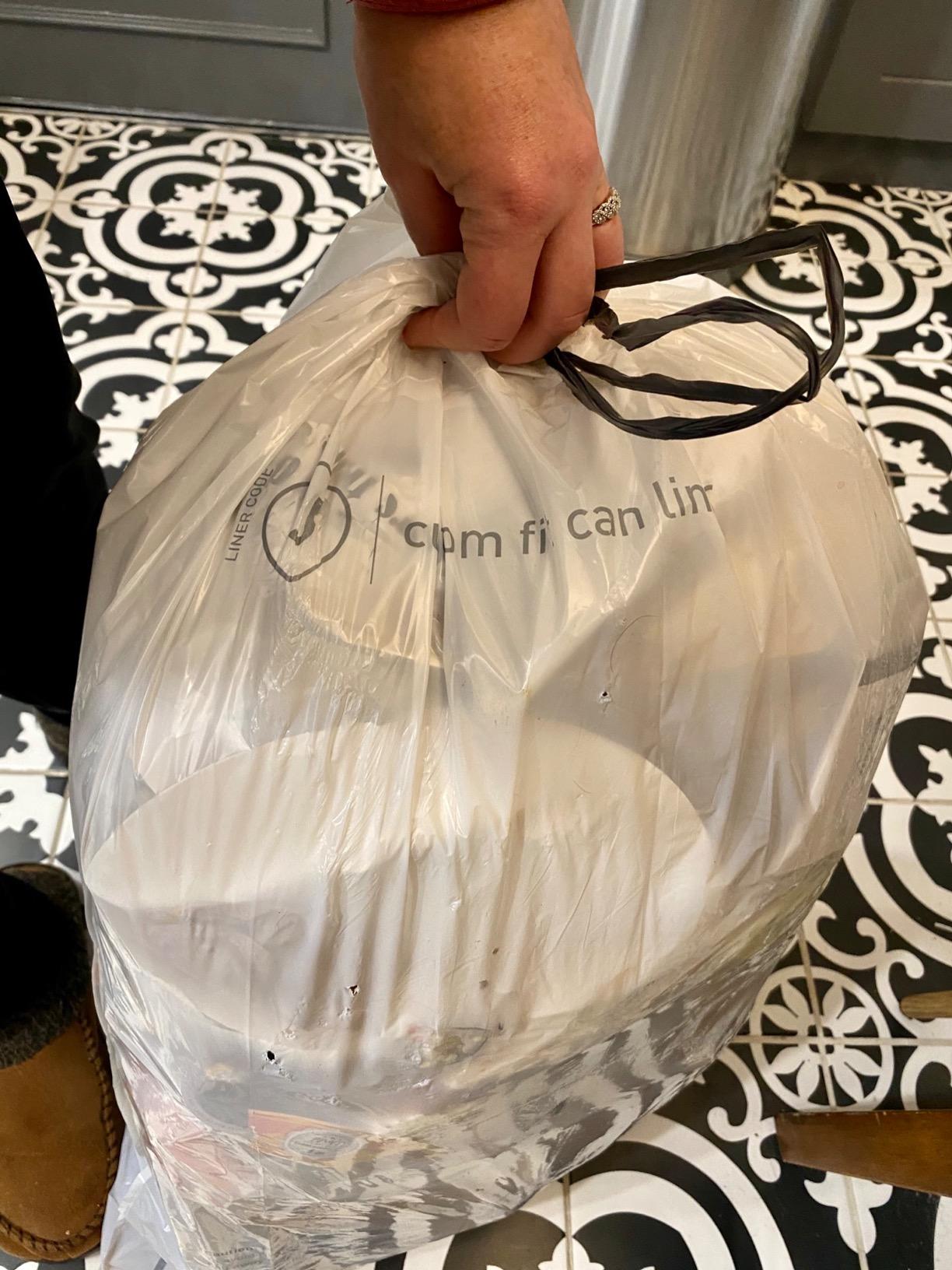 simplehuman Code J 100 Count, Dispenser Pack Custom Fit Liners, Drawstring Trash Bags, 30-45 Liter / 8-12 Gallon, White - Customer Photo 2