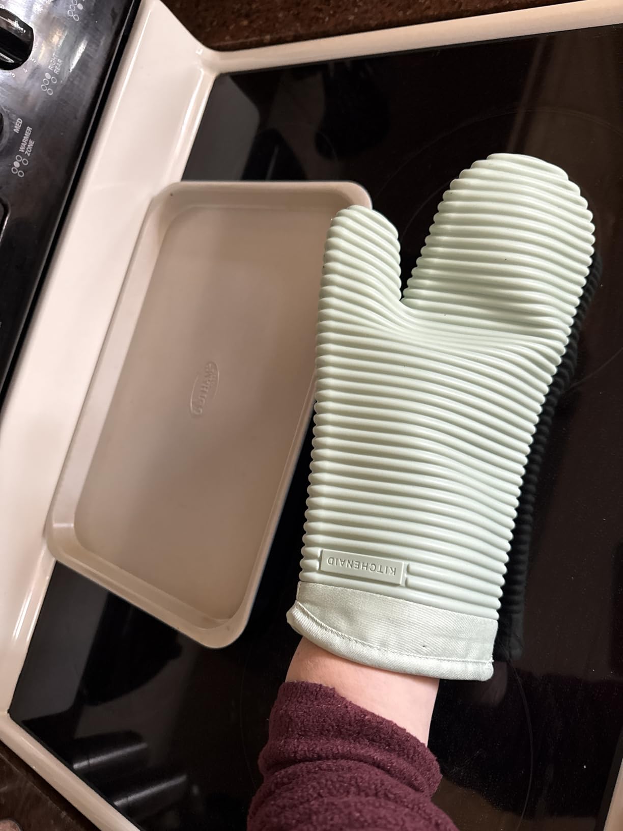 KITCHENAID Ribbed Soft Silicone Oven Mitt 2-Pack Set, 7.5