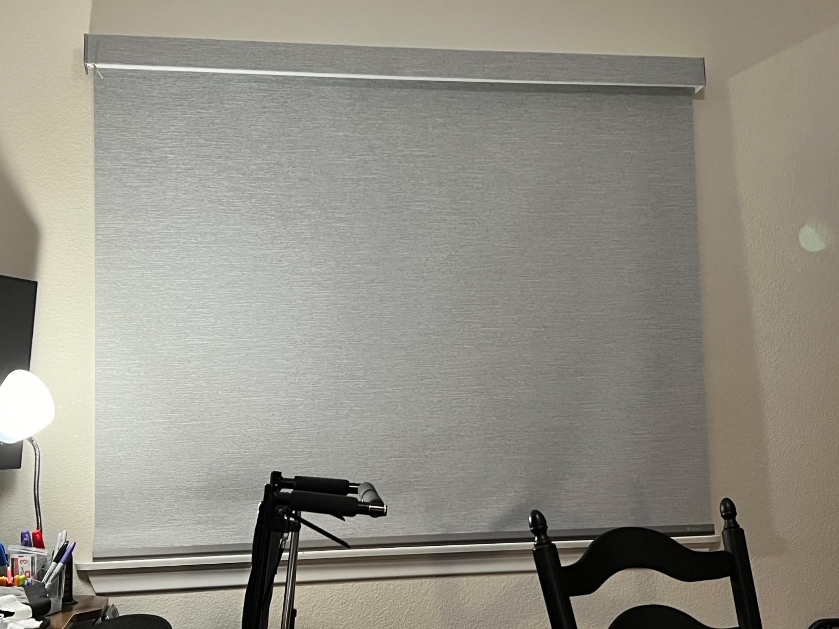 Yoolax Motorized Blinds with Remote, 100% Blackout Smart Blinds for Indoor Windows Motorized Shades Work with Alexa, Automatic Roller Shades for Bedroom Office, Customized (Fabric Black) customer photo 1