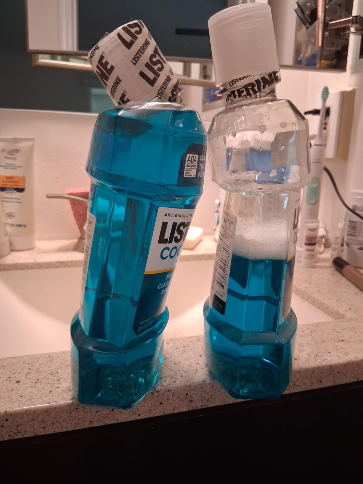Listerine Cool Mint Intense Antiseptic Mouthwash, Daily Oral Rinse Kills 99.9% of Germs That Cause Bad Breath, Plaque & Gingivitis for a Fresh, Clean Mouth, Intense Mint, Convenience Pack, 2 x 1 L Customer Review Best Mouthwashes