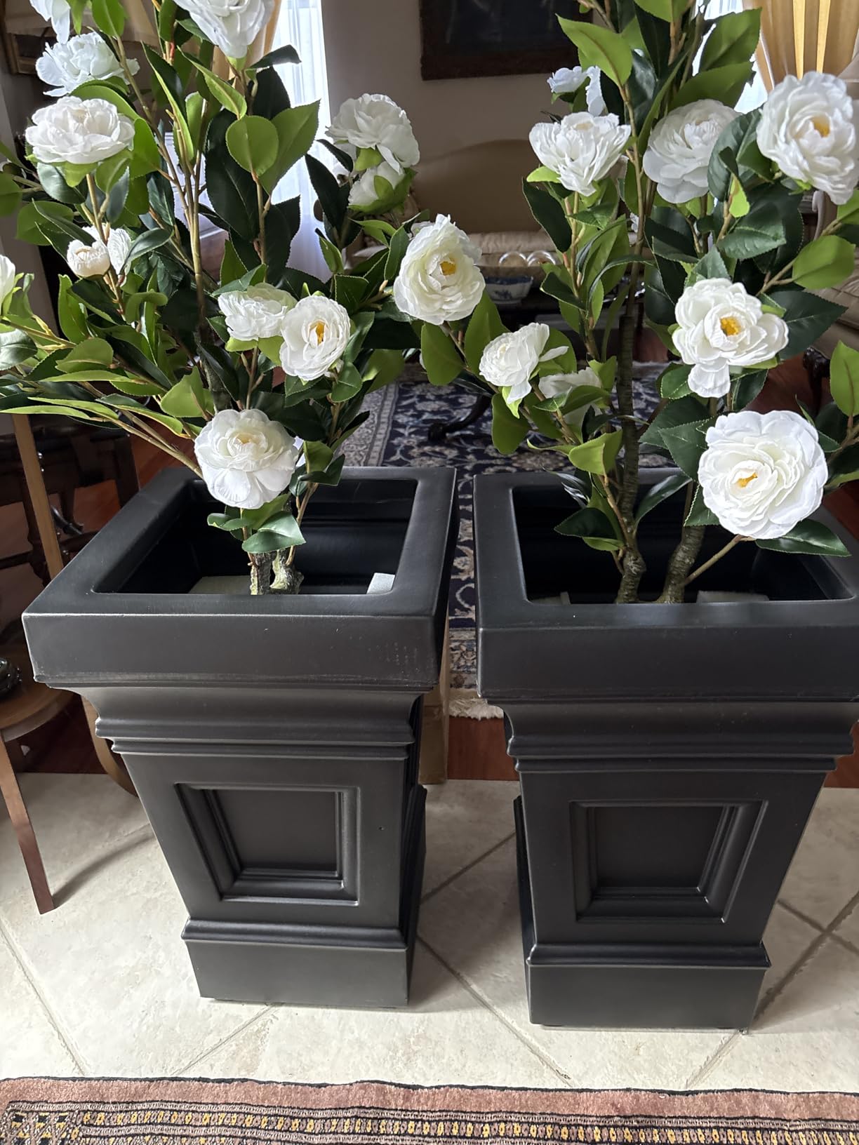 Step2 Atherton Square Planter, Large Planters for Outdoor Plants, Gardening and Flower Pot for Patio or Porch, Efficient Drainage, Durable Plastic, Onyx Black, 2-Pack Customer Review Step2 Atherton Square Planter, Large Planters for Outdoor Plants, Gardening and Flower Pot for Patio or Porch, Efficient Drainage, Durable Plastic, Onyx Black, 2-Pack - Customer Photo 2
