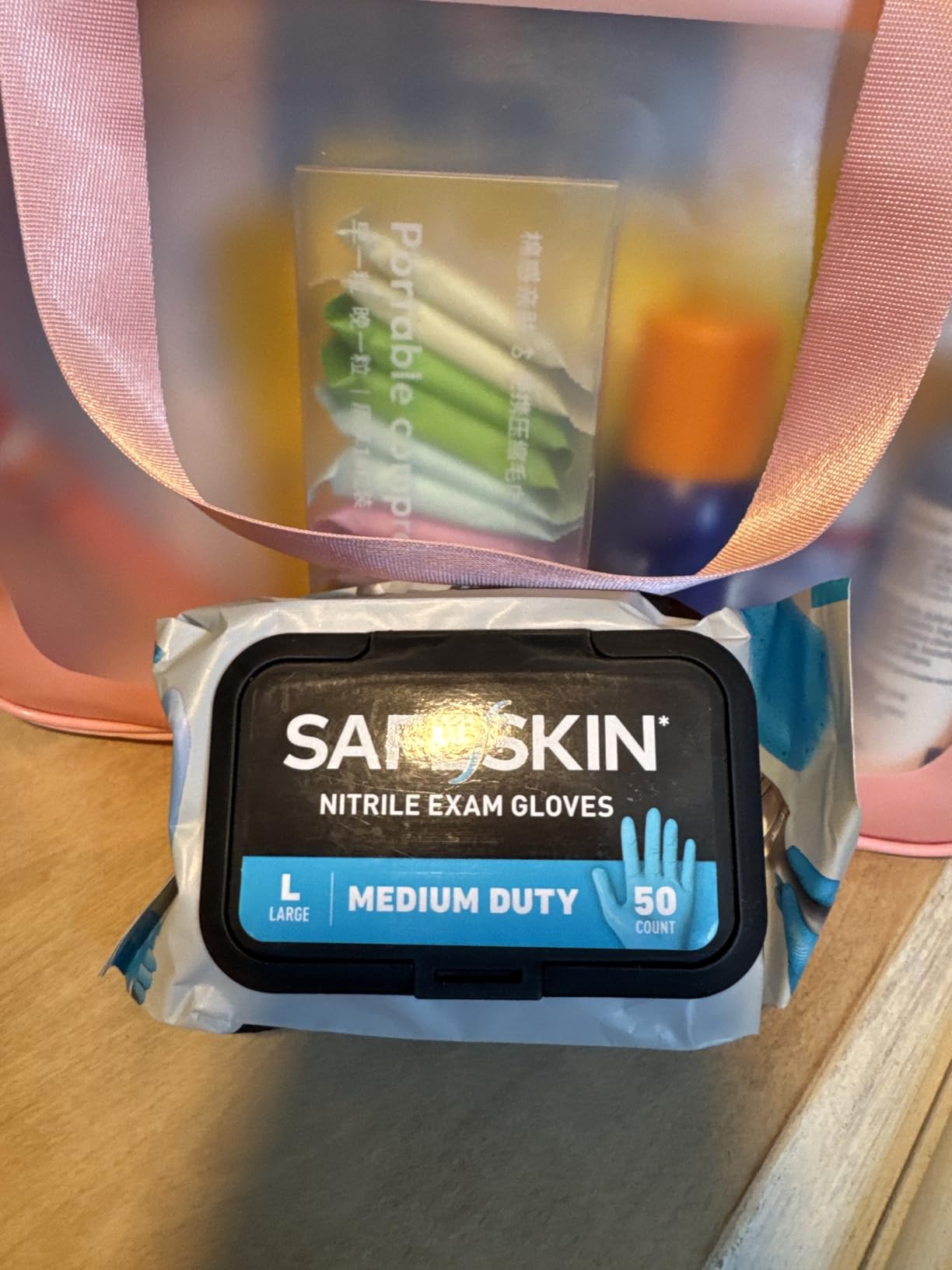 SAFESKIN Nitrile Disposable Gloves in Pack of 50, Medium Duty, Medium Size, Powder Free - For Food Handling, First Aid, Cleaning, Gardening, Crafting - Premium Medical Exam Gloves - Customer Photo 2