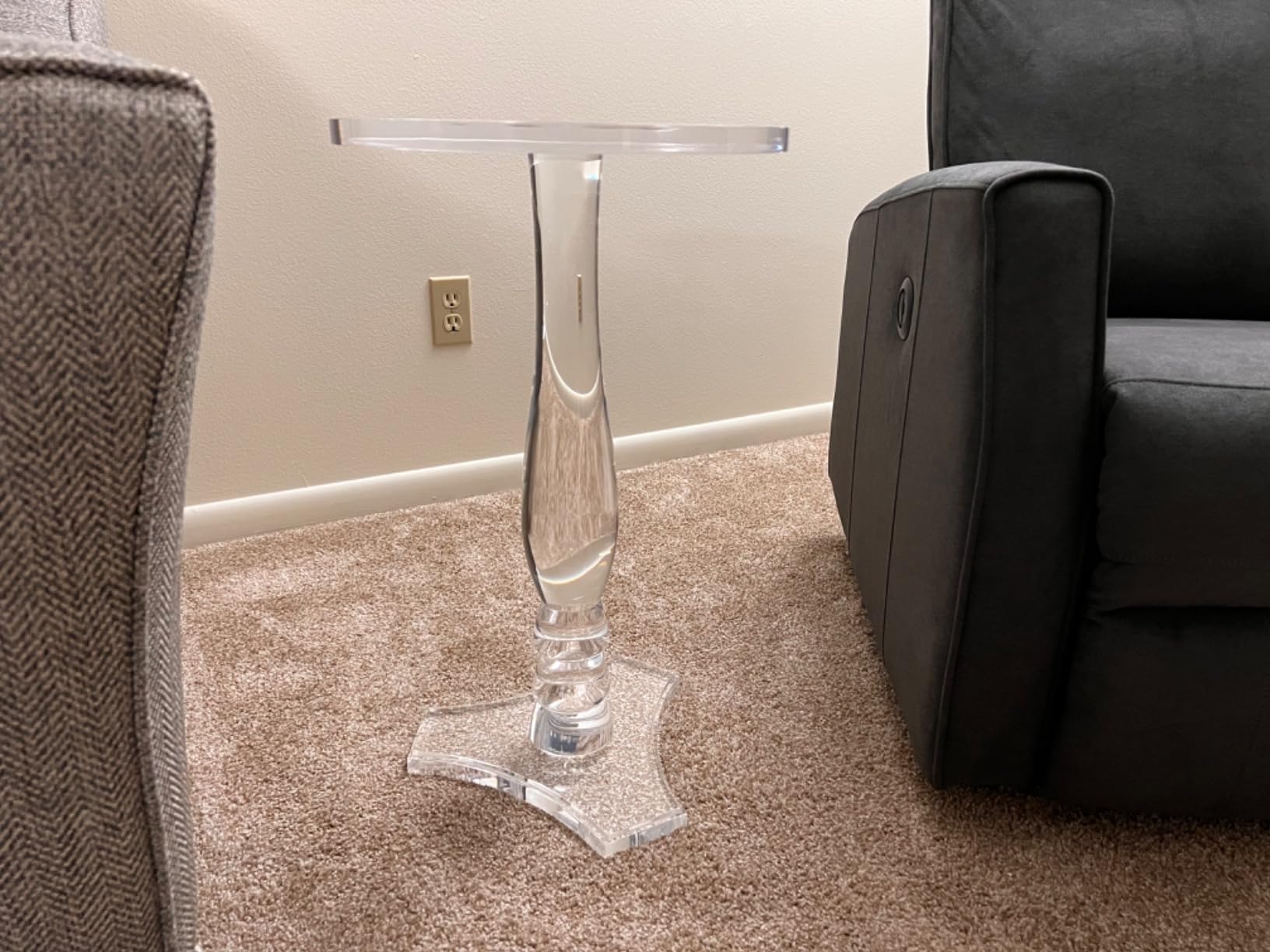 Clear Acrylic Small End Table,Drink Table,for Office, Living Room and Bedroom, 12x12 inch，20 inch High - Customer Photo 5