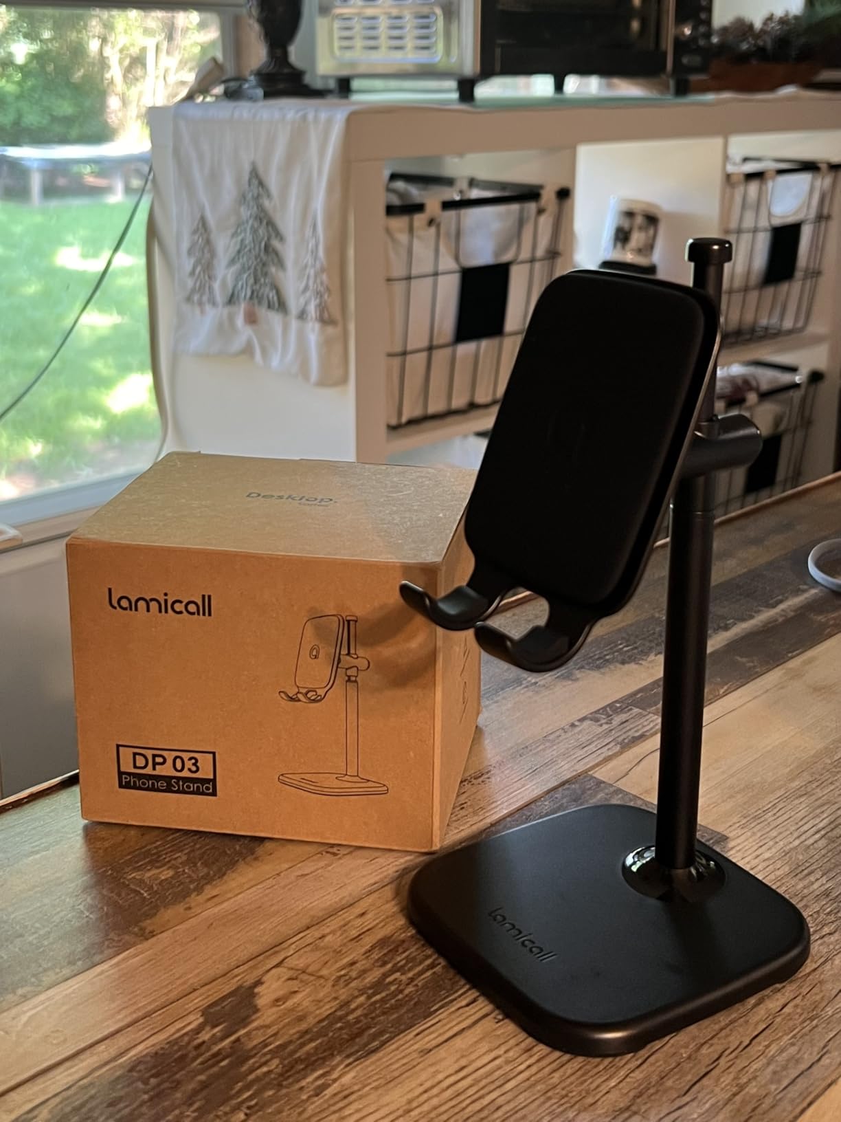 Lamicall Cell Phone Stand, Phone Holder - [Height Angle] Adjustable Mobile Phone Stand for Desk, Office, Compatible with iPhone 14 Plus, 13, Pro, Pro Max, Mini 12 11 X Xr XS, 4-10