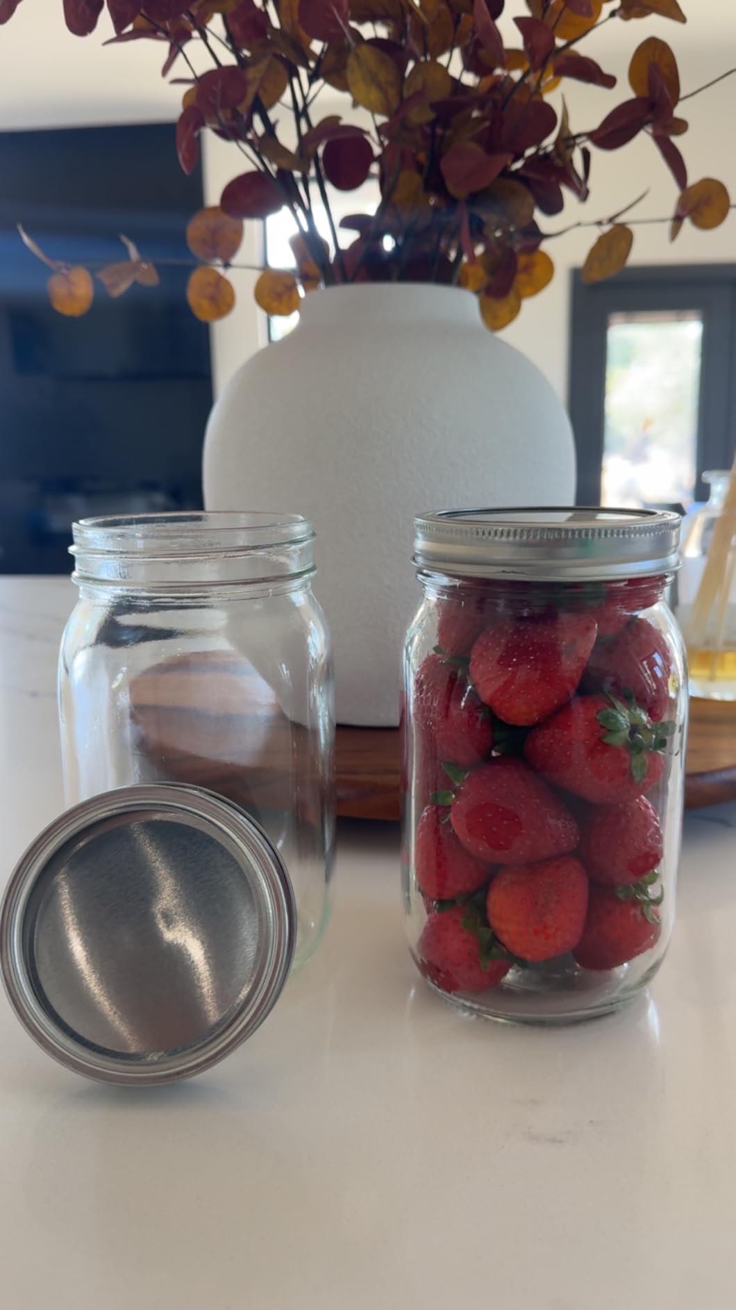 YEBODA 6 Pack Wide Mouth Mason Jars 32oz Glass Canning Jars with Airtight Lids and Bands for Preserving, Jam, Honey, Jelly, Wedding Favors, Sauces, Meal Prep, Overnight Oats, Salad, Yogurt - Customer Photo 1