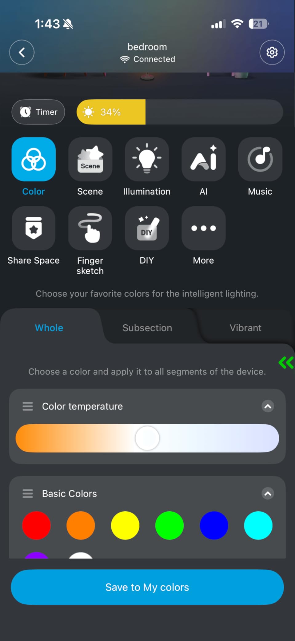 Govee RGBIC Floor Lamp Basic, LED Corner Lamp Compatible with SmartThings, Alexa, and Matter, Smart Modern Floor Lamp with Music Sync and 16 Million DIY Colors, Standing Lamp for Bedroom Living Room - Customer Photo 2