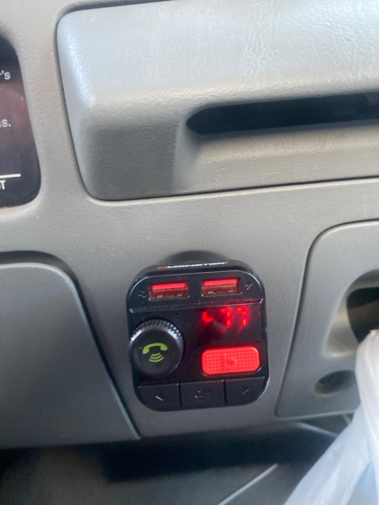 Monster Bluetooth FM Transmitter for Car Cigarette Lighter, Bass Boost, Track Back/Forward, Volume, Play/Answer Buttons, Micro SD Card Slot, Microphone, 2 USB Chargers, Google Voice & Siri Compatible - Customer Photo 2