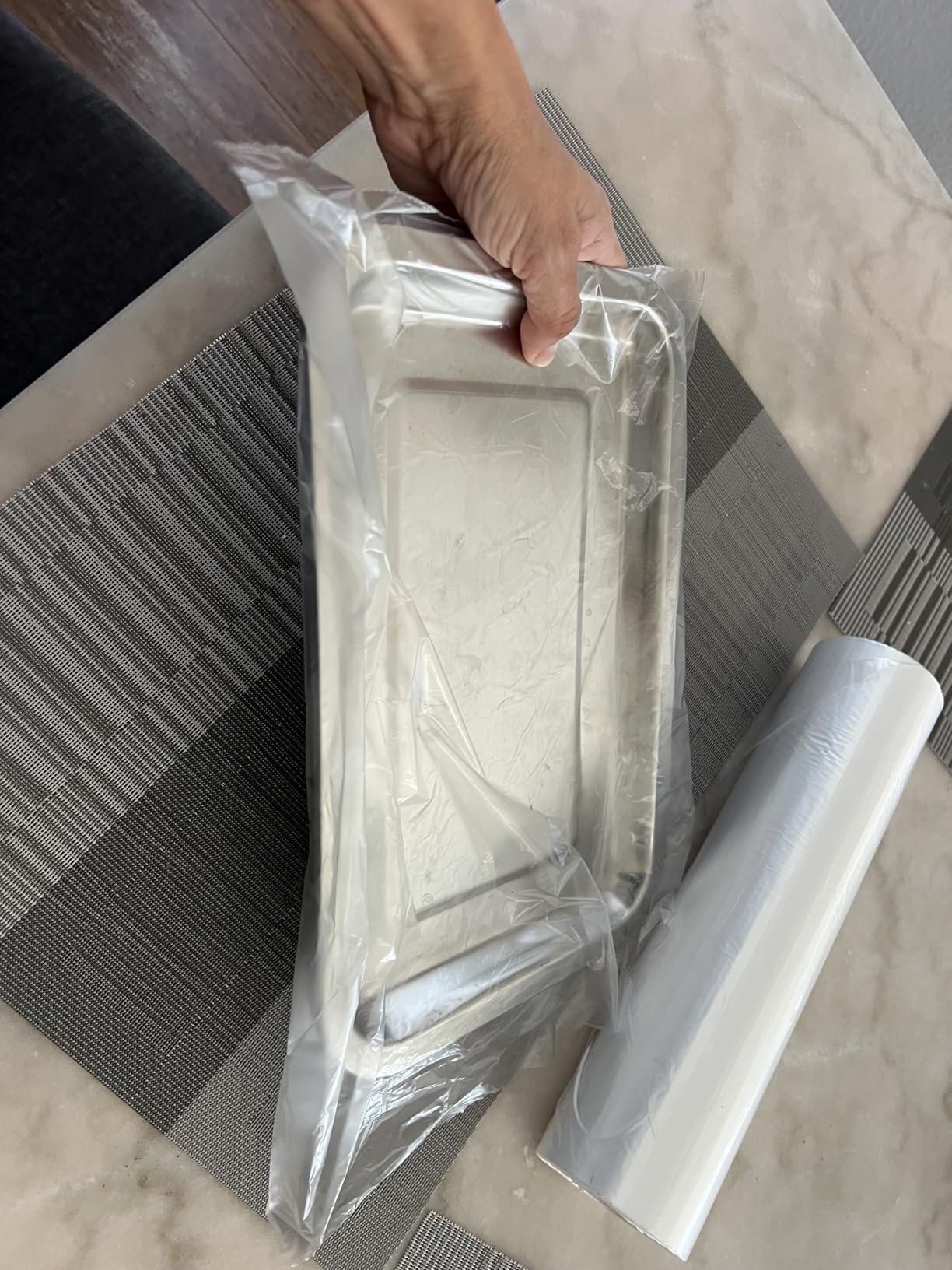 LabelMore 12'' x 16'' Plastic Produce Bags on a Roll, Clear, Food Storage Bags for Bread, Vegetable, Fruits and Meat, 350 Bags/Roll - Customer Photo 2