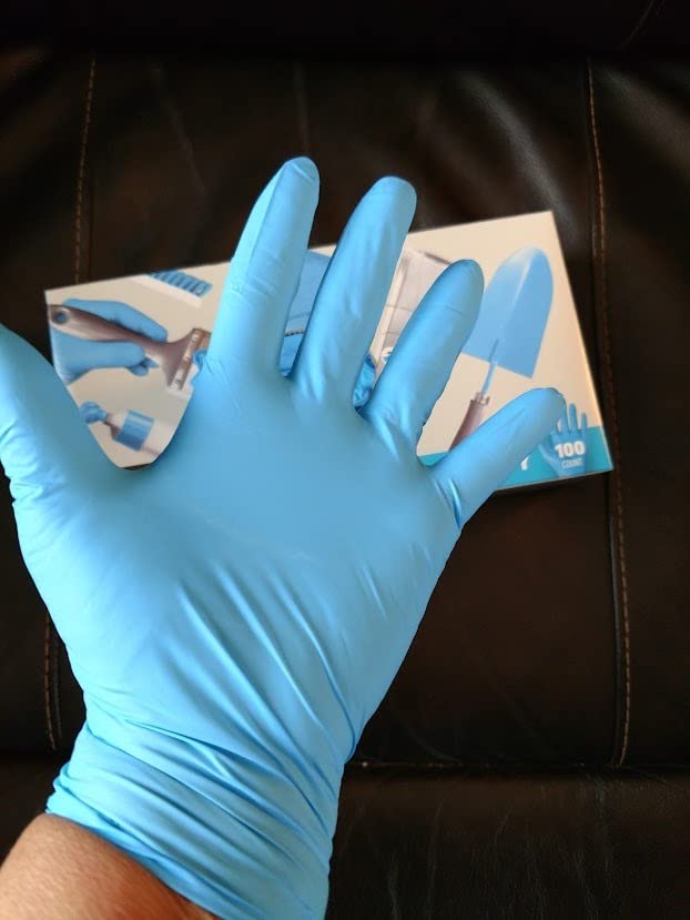 SAFESKIN Nitrile Disposable Gloves, Medium Duty, Medium Size, Powder-Free - For Food Handling, First Aid, Cleaning, Gardening, Crafting - Exam Gloves, 100-Count - Customer Photo 3