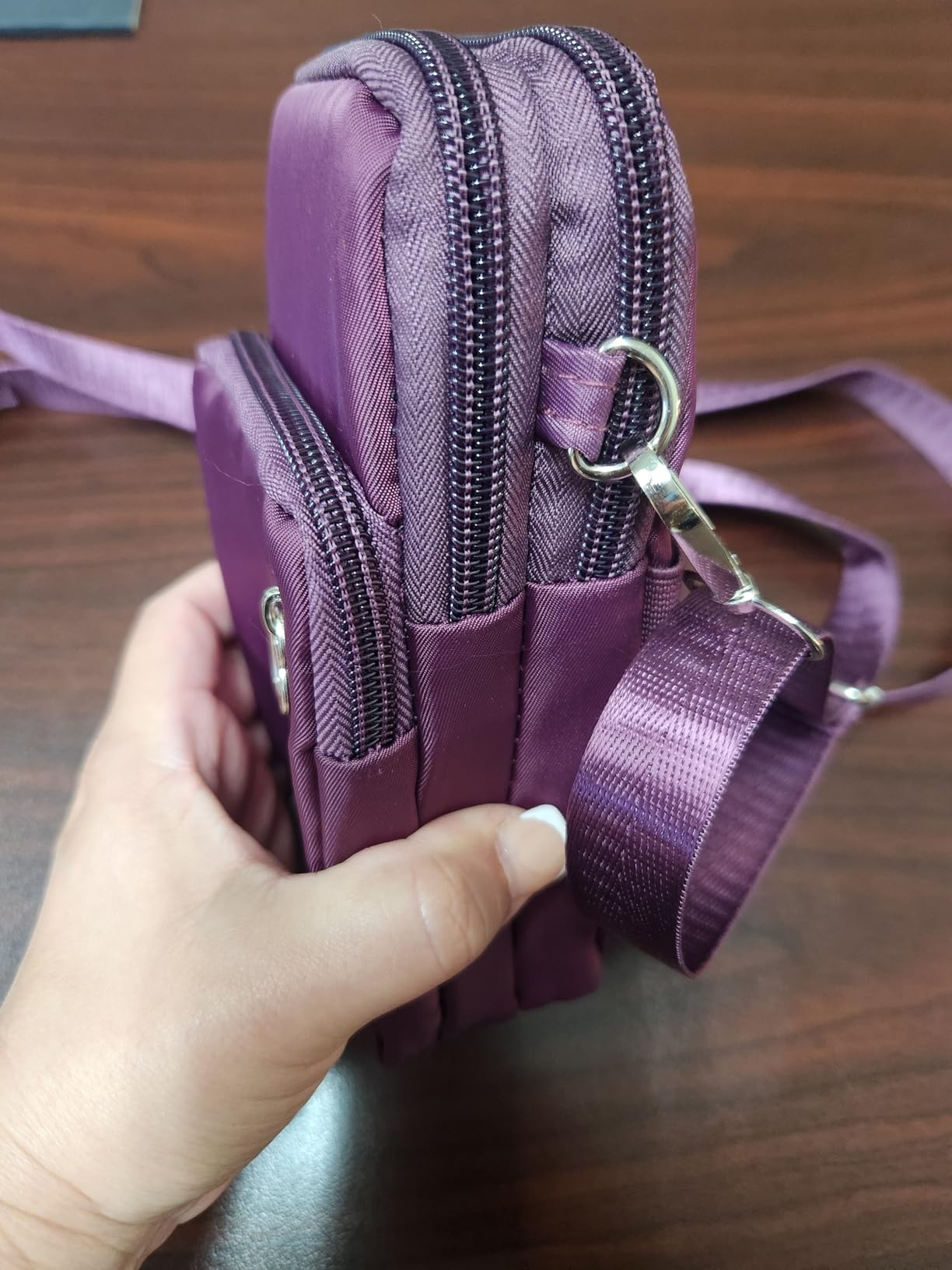 Women Cell Phone Purse Wristband Sport Armband Wallet Travel Crossbody Cell Phone Purse for Galaxy S10 Plus S9 Plus A50 A7 J7,OnePlus 6T,HTC U12 (Black) - Customer Photo 2