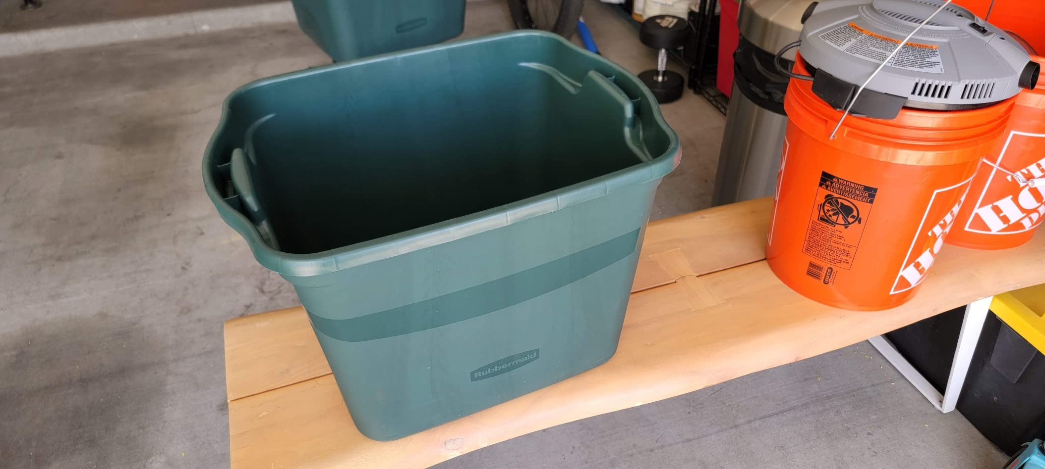 Rubbermaid ECOSense Wheeled Storage Totes, 40 Gal Pack of 2, Durable and Reusable Bins with Latching Lids for Garage or Home Organization, Made From Recycled Materials Customer Review Rubbermaid ECOSense Wheeled Storage Totes, 40 Gal Pack of 2, Durable and Reusable Bins with Latching Lids for Garage or Home Organization, Made From Recycled Materials - Customer Photo 1