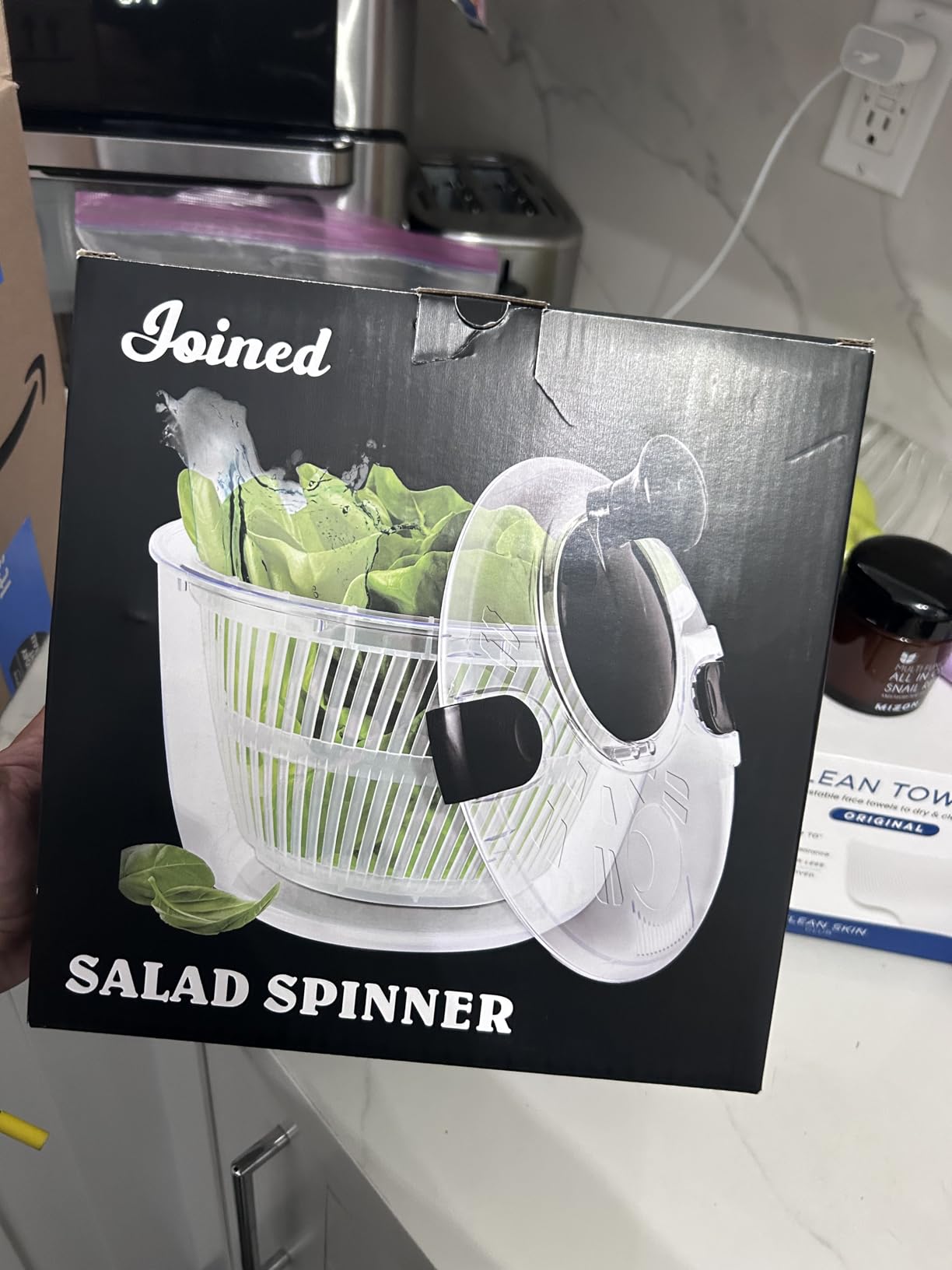 Joined Large Salad Spinner with Drain, Bowl, and Colander - Quick and Easy Multi-Use Lettuce Spinner, Vegetable Dryer, Fruit Washer, Pasta and Fries Spinner - 5.28 Qt - Customer Photo 1