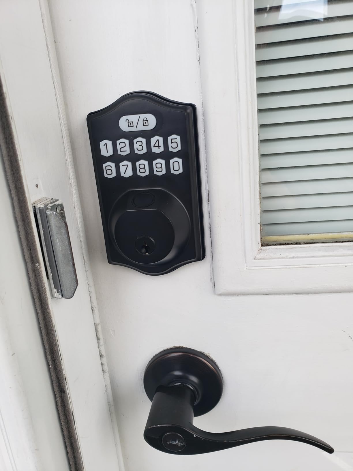 TEEHO TE002 Fingerprint Door Lock - Keyless Entry Electronic Keypad Deadbolt with 2 Backup Keys - Auto Lock - Easy Installation - Smart Locks for Front Door - Satin Nickel customer photo 2