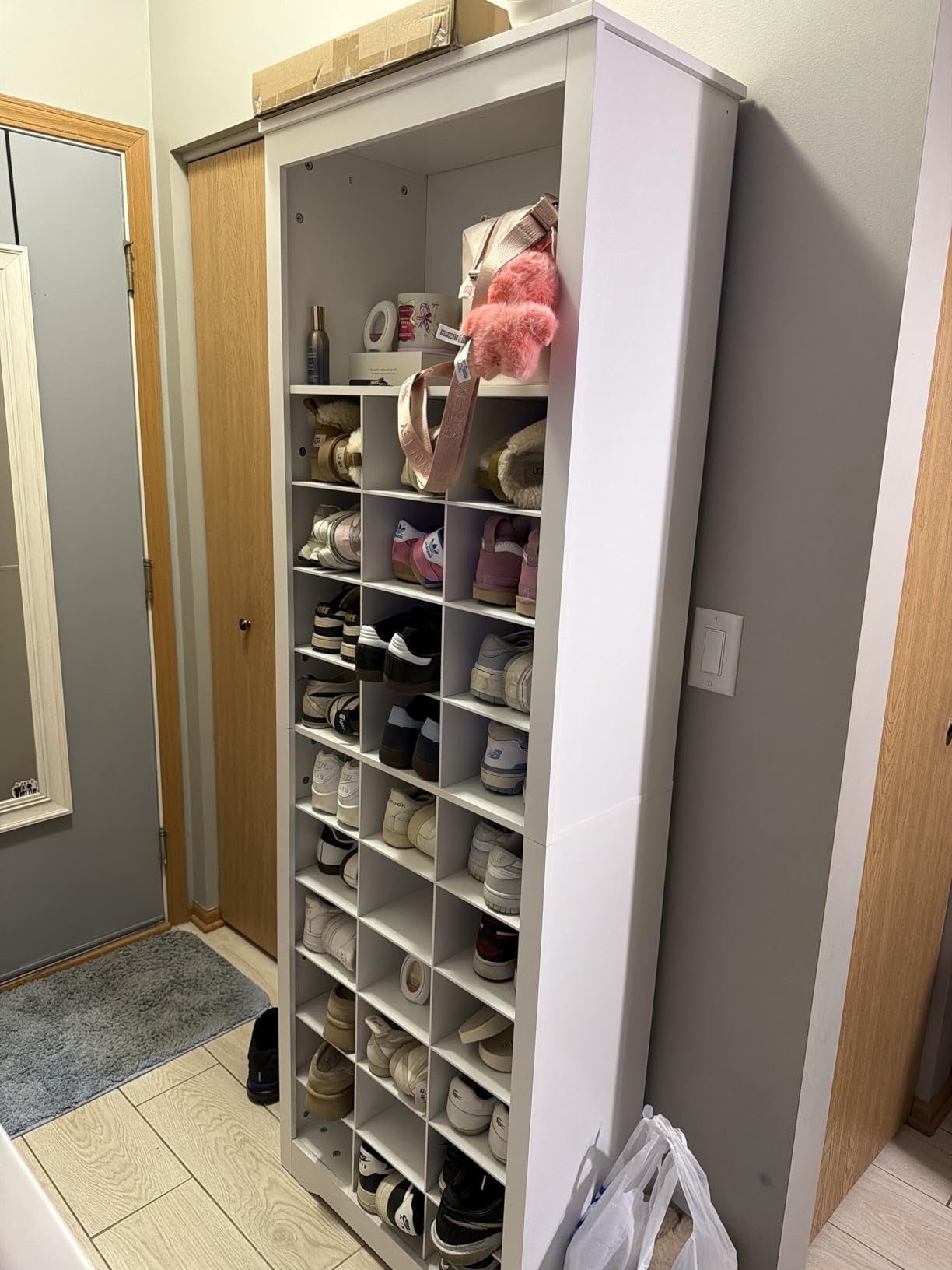VASAGLE Shoe Storage Cabinet, 10 Tier Shoe Rack Organizer, Holds Up to 30 Pairs of Shoes, for Entryway Bedroom, 12.6 x 24.8 x 73.6 Inches, White ULBS273T14 - Customer Photo 2