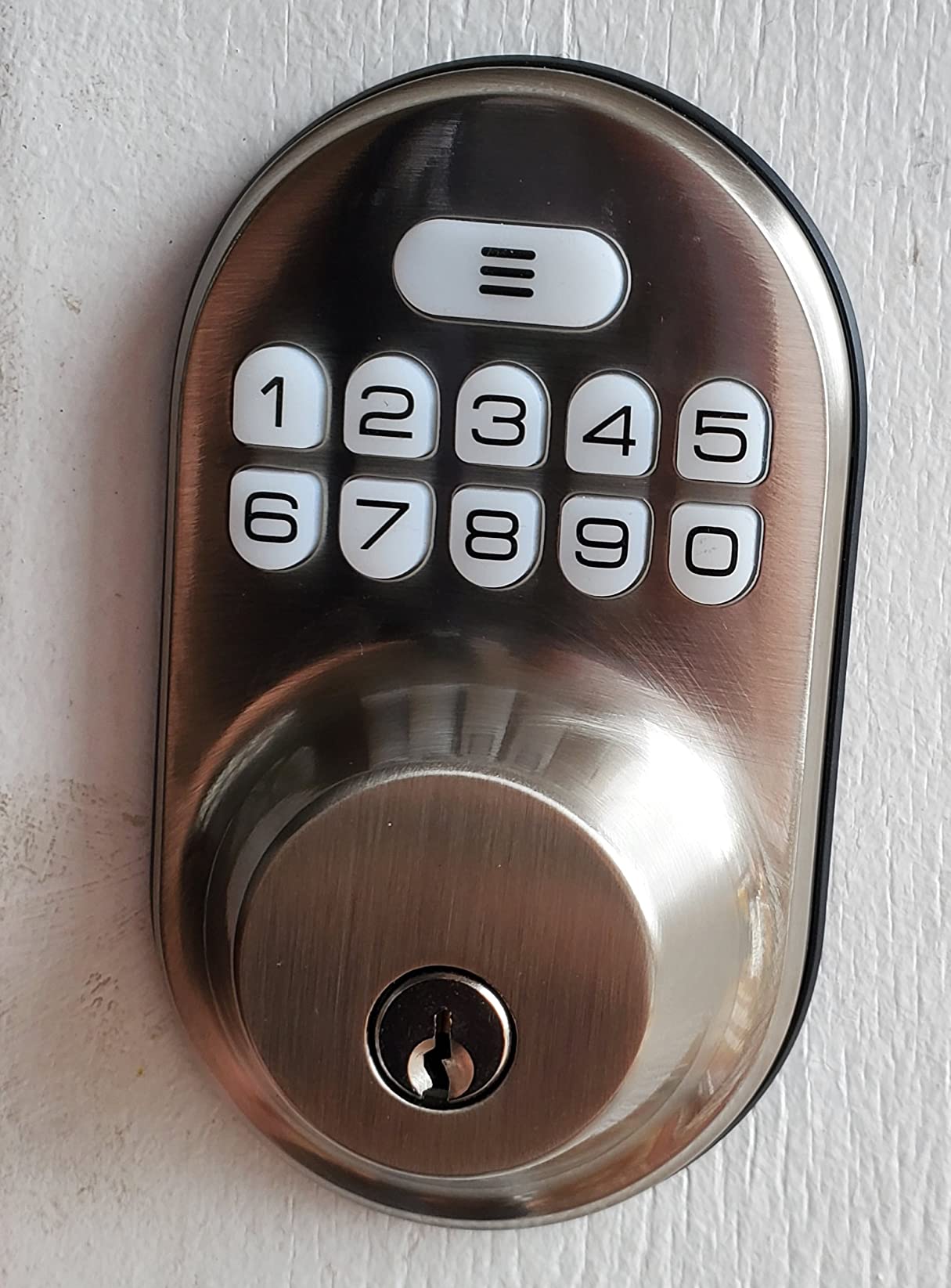 Veise Keyless Entry Door Lock, Electronic Keypad Deadbolt, Keyed Entry, Auto Lock, Anti-Peeking Password, Back Lit & Easy Installation Design, Satin Nickel customer photo 1