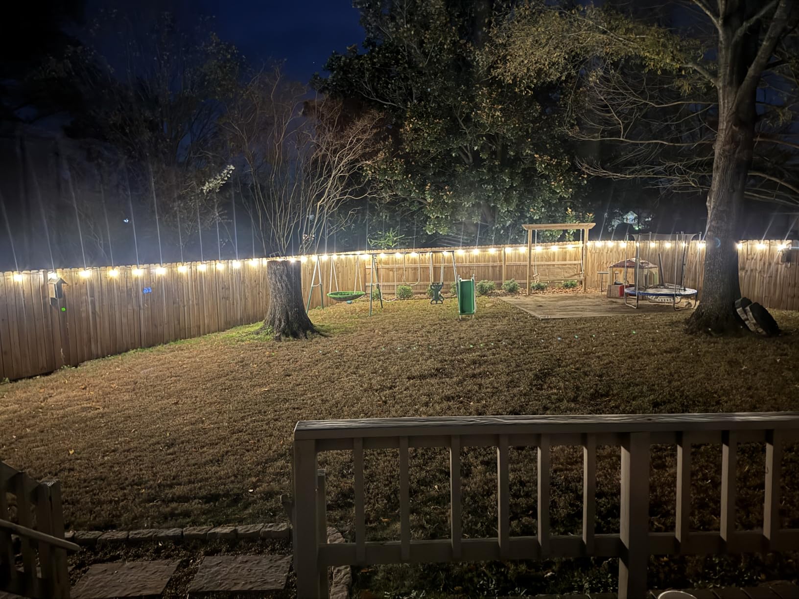 Brightever LED Outdoor String Lights 100FT Patio Lights with 52 Shatterproof ST38 Vintage Edison Bulbs, Outside Hanging Light Waterproof for Porch, Deck, Garden, Backyard, Balcony, 2700K Dimmable - Customer Photo 2