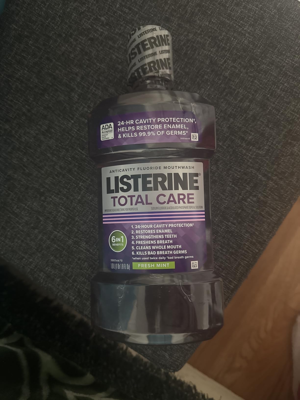 Listerine Total Care Anticavity Fluoride Mouthwash, 6-in-1 Rinse Helps Kill 99% of Bad Breath Germs, Prevents Cavities, Strengthens Teeth, Bad Breath Treatment for Adults, Fresh Mint, Twin Pack, 2x1 L Customer Review Listerine Total Care Anticavity Fluoride Mouthwash, 6-in-1 Rinse Helps Kill 99% of Bad Breath Germs, Prevents Cavities, Strengthens Teeth, Bad Breath Treatment for Adults, Fresh Mint, Twin Pack, 2x1 L - Customer Photo 2