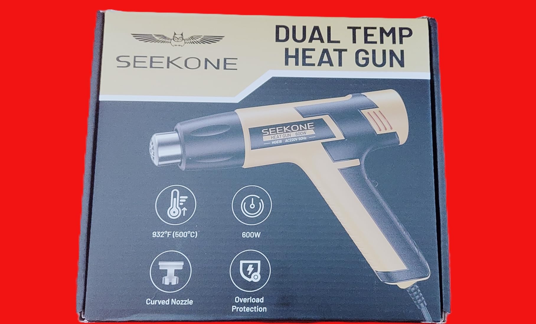 SEEKONE Mini Heat Gun, 600W Dual Temperature Hot Air Gun Tool 572°F&932°F, With 4.9Ft Long Cable and Overheat Protection for Crafts, Embossing, Paint Stripping, Shrink Wrap, and Heat Shrink Tube Customer Review SEEKONE Mini Heat Gun, 600W Dual Temperature Hot Air Gun Tool 572°F&932°F, With 4.9Ft Long Cable and Overheat Protection for Crafts, Embossing, Paint Stripping, Shrink Wrap, and Heat Shrink Tube - Customer Photo 2