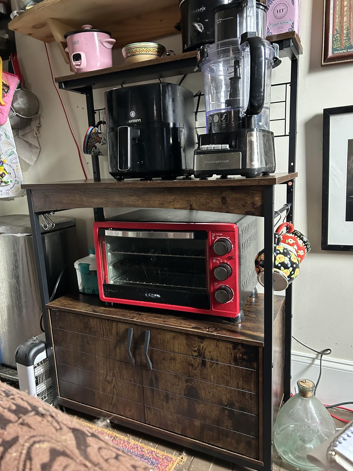 Bestier Bakers Racks with Storage Cabinet, Height-Adjustable 45