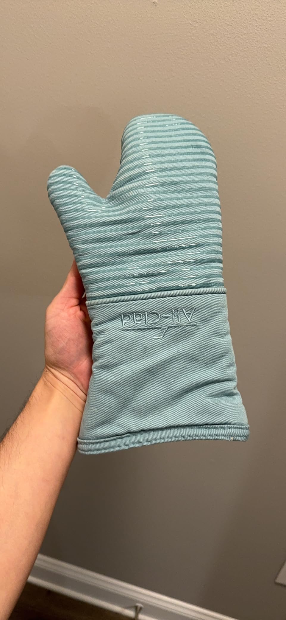 All-Clad Premium Silicone Oven Mitt: Heat Resistant to 500 Degrees - 100% Cotton & Silicone, 14