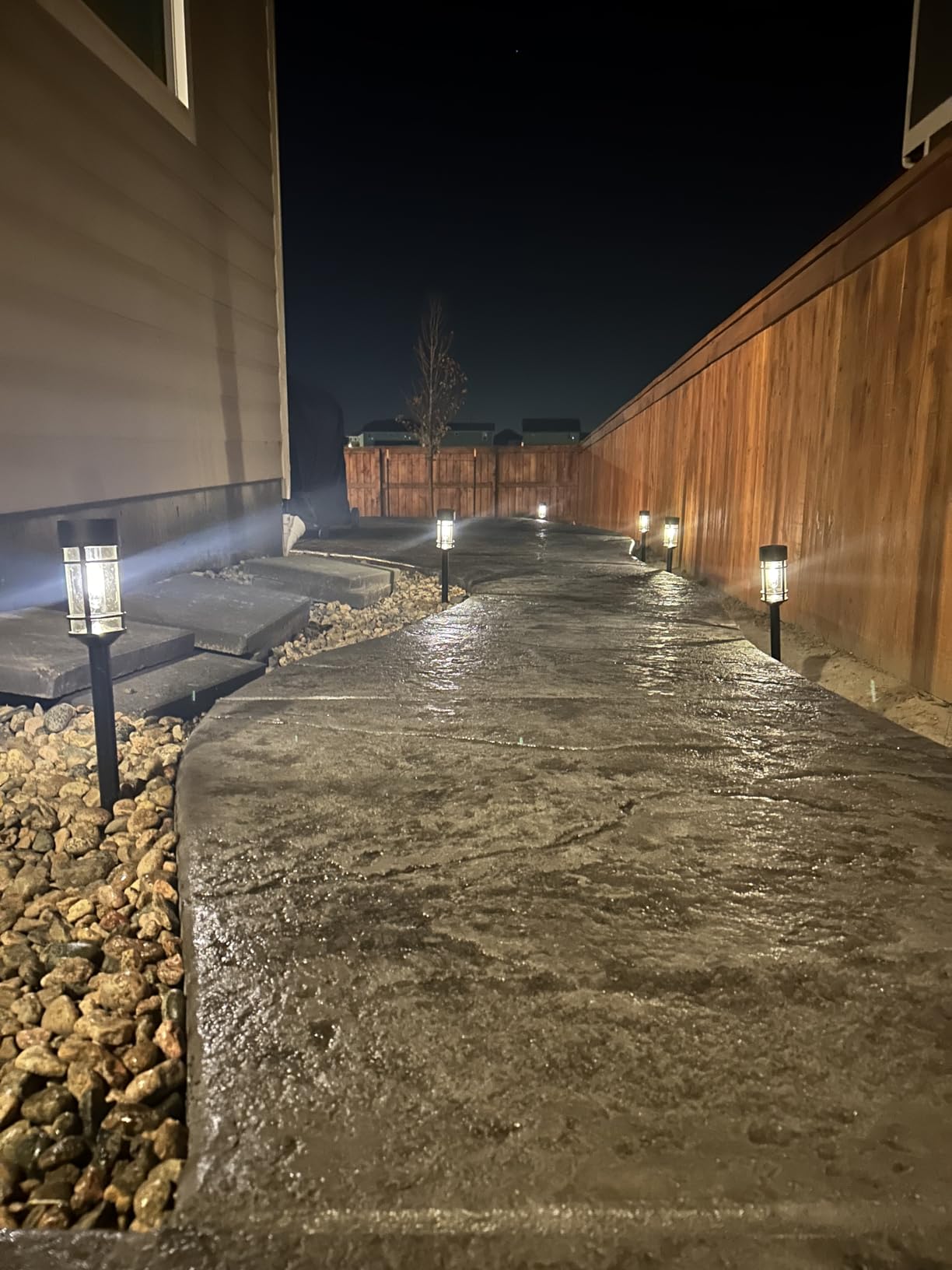 Mancra Solar Pathway Lights, 8 Pack LED Solar Lights Outdoor Waterproof, Glass Metal Garden Lighting for Yard Path Landscape Lawn Walkway Driveway, 3000K - Customer Photo 2