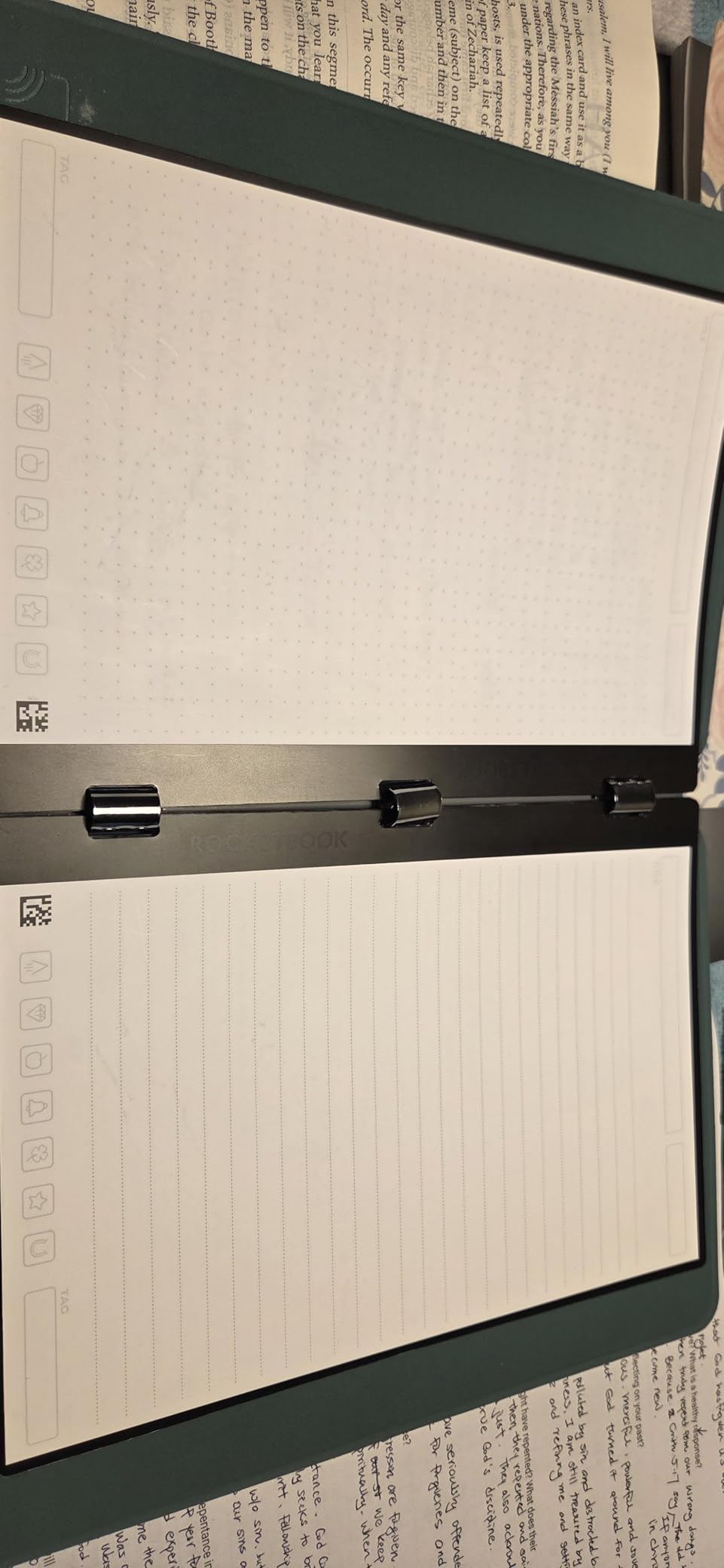 Rocketbook Pro Smart Reusable Notebook, Lined & Dotted Interchangeable Pages, For Work and Business Meetings, Executive 7x9, Blue Customer Review Rocketbook Pro Smart Reusable Notebook, Lined & Dotted Interchangeable Pages, For Work and Business Meetings, Executive 7x9, Blue - Customer Photo 1