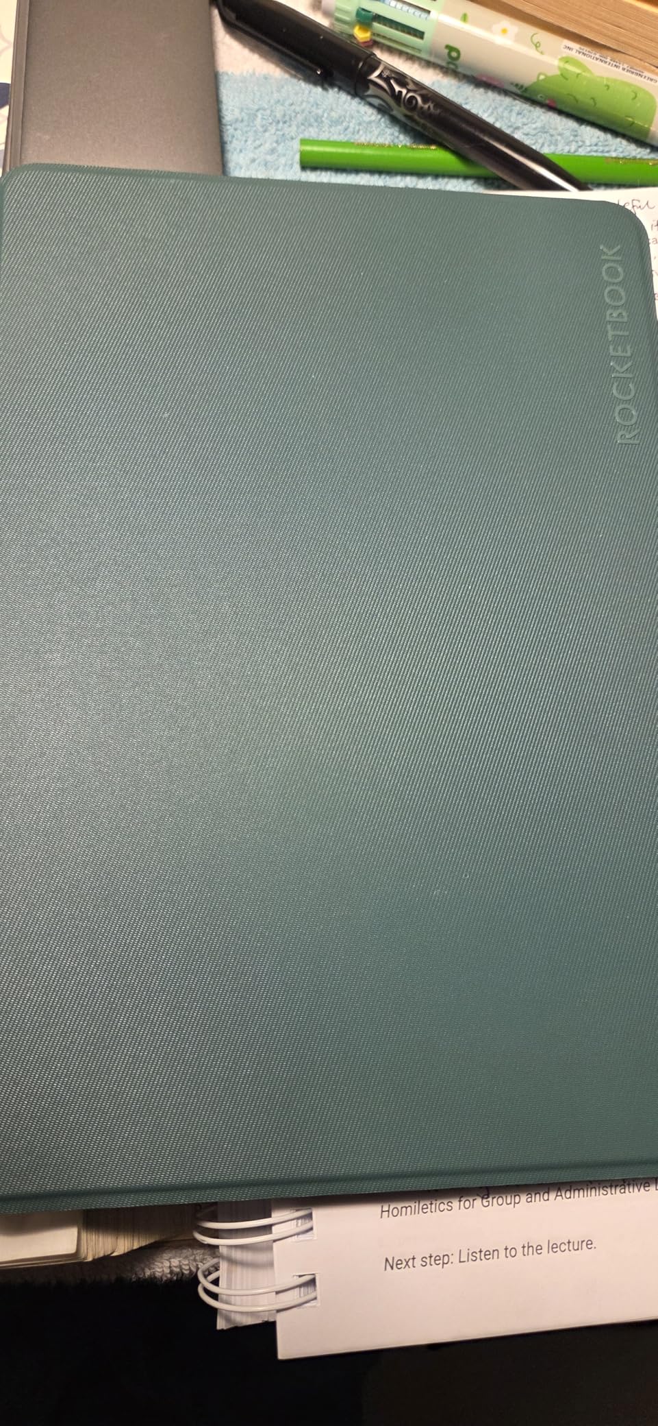 Rocketbook Pro Smart Reusable Notebook, Lined & Dotted Interchangeable Pages, For Work and Business Meetings, Executive 7x9, Blue Customer Review Rocketbook Pro Smart Reusable Notebook, Lined & Dotted Interchangeable Pages, For Work and Business Meetings, Executive 7x9, Blue - Customer Photo 2
