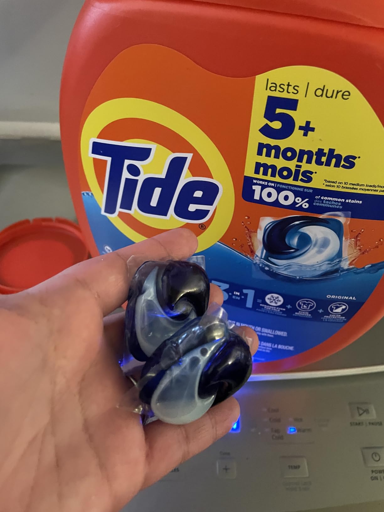 Tide PODS laundry detergent pacs, 3-in-1 Stain Remover, Odor Fighter, Color Protector, 112 Count, HE compatible, Spring Meadow Scent - Customer Photo 1