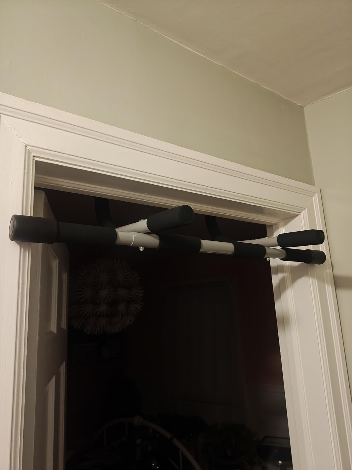 Ally Peaks Pull Up Bar for Doorway,Multiple Levels Width Adjustable Pull Up Bar Accurately Match Wide and Narrow doorframe,Indoor Chin-Up Bar Workout Bar,USA Original Patent Customer Review Ally Peaks Pull Up Bar for Doorway,Multiple Levels Width Adjustable Pull Up Bar Accurately Match Wide and Narrow doorframe,Indoor Chin-Up Bar Workout Bar,USA Original Patent - Customer Photo 1