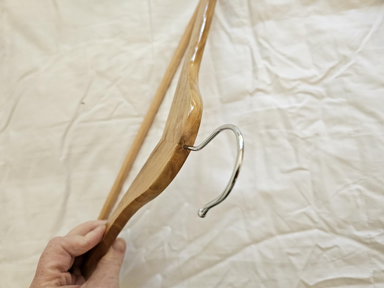 Utopia Home Premium Wooden Hangers 30 Pack - Heavy Duty & Durable Coat Hanger - Wood Hanger with 360-Degree Rotatable Hook - Clothes Hangers with Non-Slip Shoulder Notches For Shirts & Coats (Natural) - Customer Photo 1