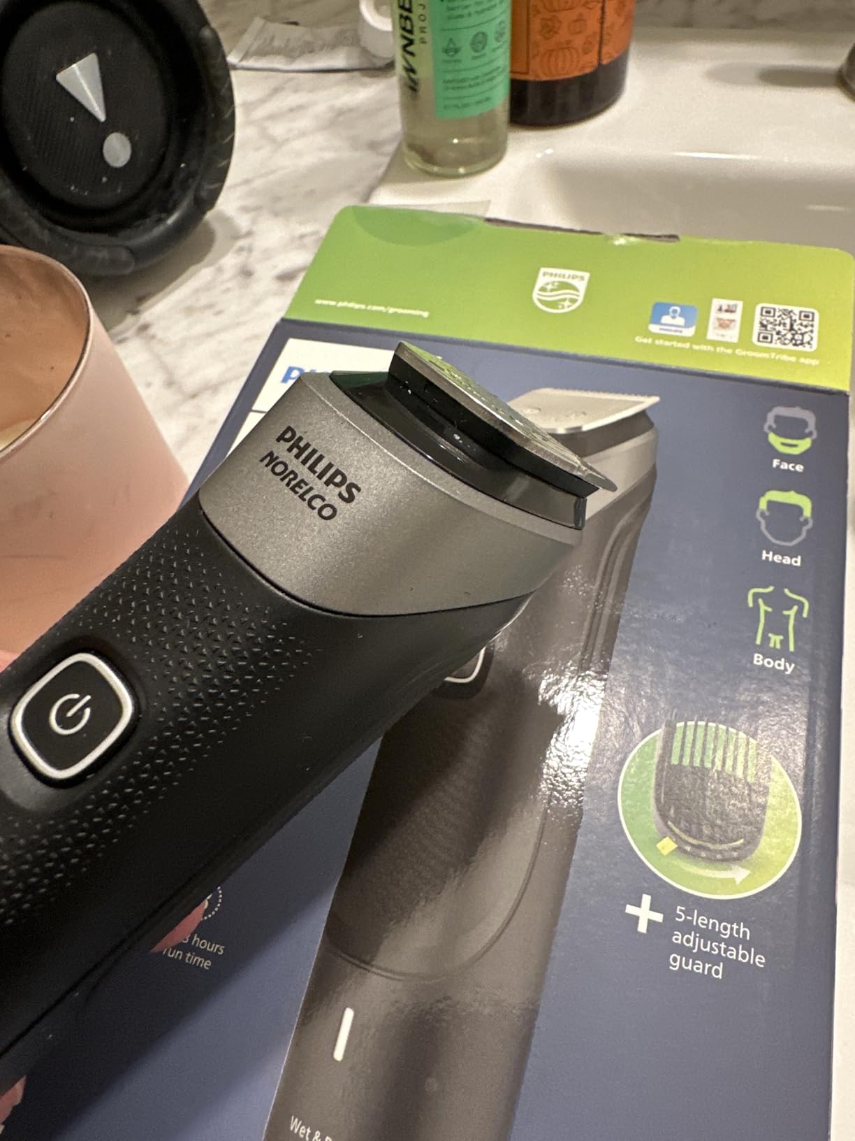 Philips Norelco Multigroom 5000 Series, All-in-One Trimmer and Hair Clipper, 18-Piece Men's Grooming Kit for Beard, Face, Hair, Body and Intimate Areas, No Blade Oil Needed, Model MG5910/49 Customer Review Philips Norelco Multigroom 5000 Series, All-in-One Trimmer and Hair Clipper, 18-Piece Men's Grooming Kit for Beard, Face, Hair, Body and Intimate Areas, No Blade Oil Needed, Model MG5910/49 - Customer Photo 1