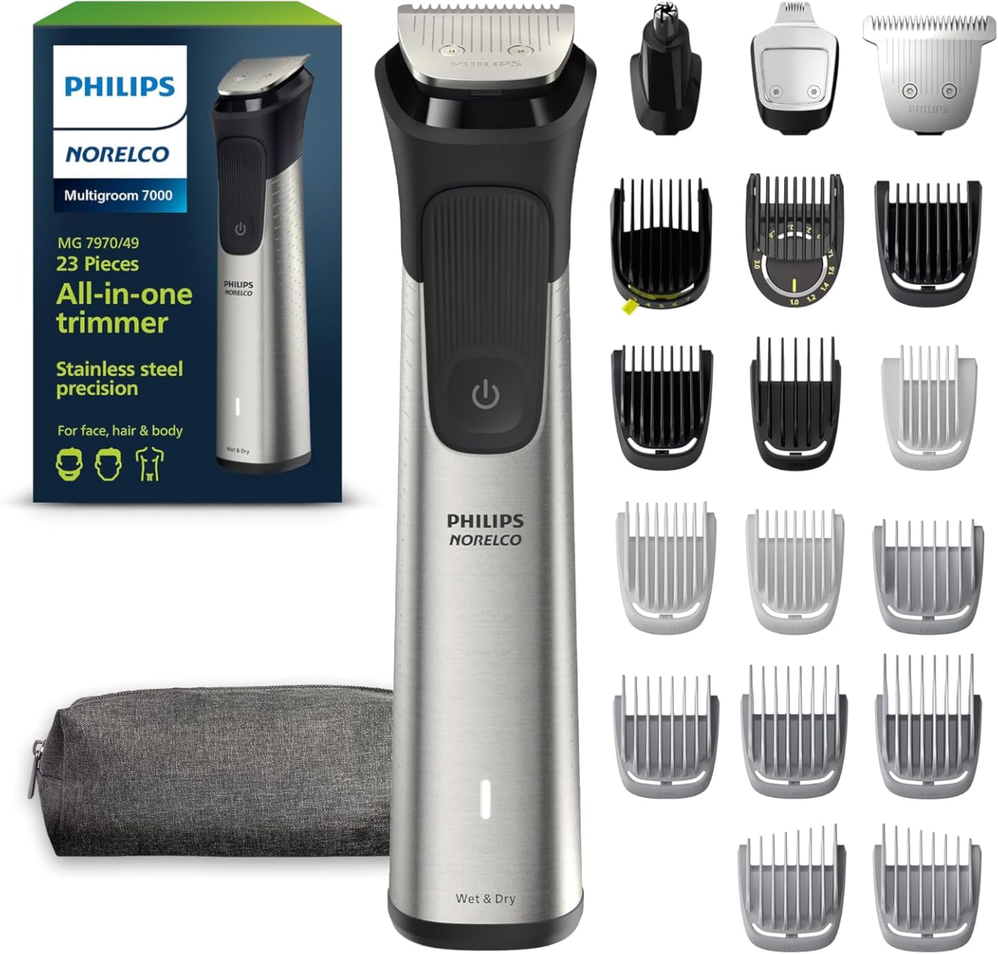 Philips Norelco Multigroom 7000 Series, All-in-One Trimmer, Beard Trimmer and Hair Clipper, 19-Piece Men's Grooming Kit for Beard, Head, Hair, Body, and Face, Soft Pouch, MG7910/49 Customer Review Philips Norelco Multigroom 7000 Series, All-in-One Trimmer, Beard Trimmer and Hair Clipper, 19-Piece Men's Grooming Kit for Beard, Head, Hair, Body, and Face, Soft Pouch, MG7910/49 - Customer Photo 1