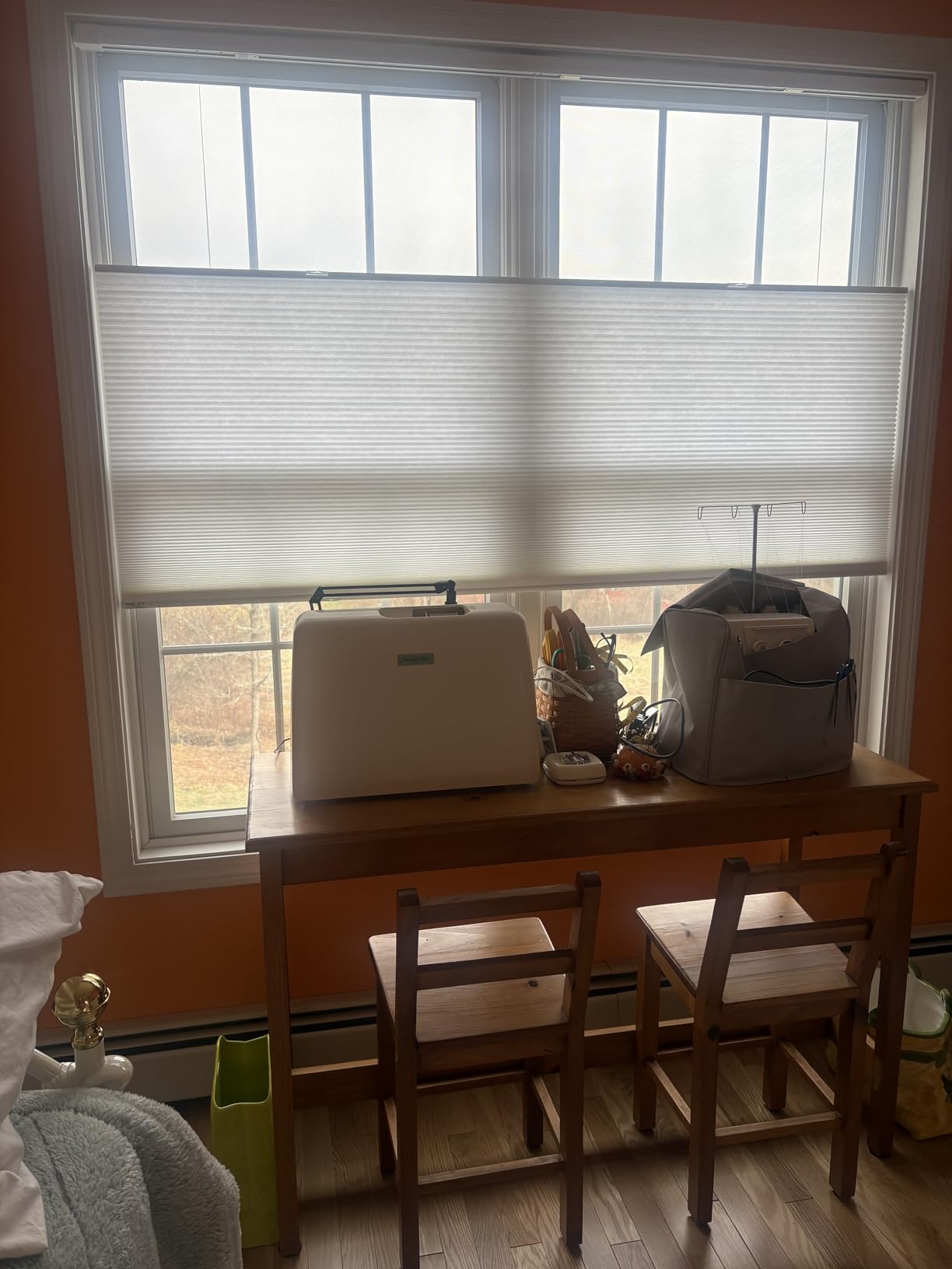 MiLin Top Down Bottom Up Cordless Cellular Shades No Tools No Drill Blinds for Windows Shades for Indoor Windows Honeycomb Blinds - Light Filtering White Customer Review MiLin Top Down Bottom Up Cordless Cellular Shades No Tools No Drill Blinds for Windows Shades for Indoor Windows Honeycomb Blinds - Light Filtering White - Customer Photo 1