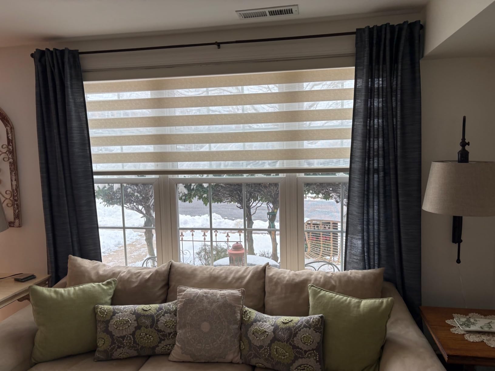 Tokblind Motorized Zebra Shades with Remote Control, Electric Dual Layer Sheer Roller Blind Work with Alexa via Hub, Smart Day and Night Horizontal Blinds for Windows Customer Review Tokblind Motorized Zebra Shades with Remote Control, Electric Dual Layer Sheer Roller Blind Work with Alexa via Hub, Smart Day and Night Horizontal Blinds for Windows - Customer Photo 2