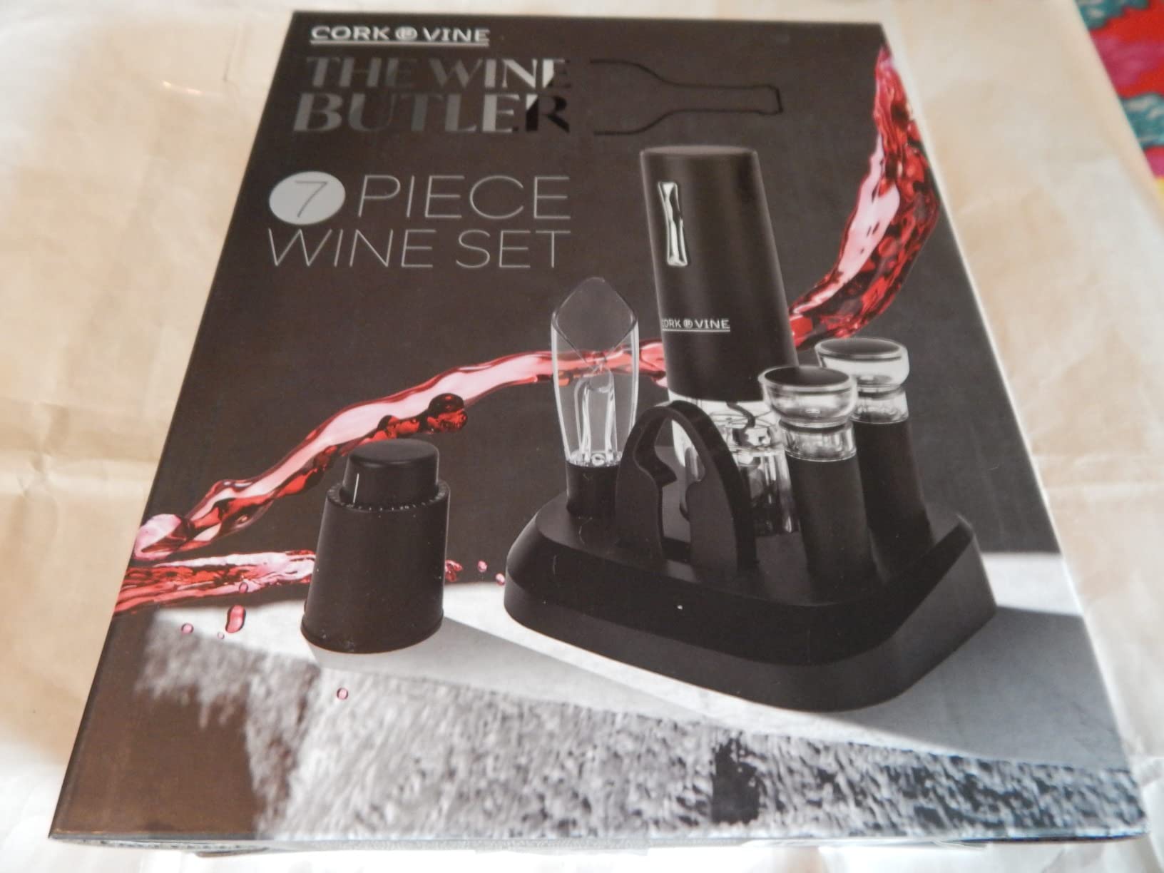Cork & Vine Rechargeable 7-Piece Wine Set | Electric Wine Opener, Charging Base | Smart Wine Stopper, Wine Aerator, Wine Foil Cutter, Rechargeable Corkscrew, 2 Wine Stoppers Vacuum | Kitchen Gadgets Customer Review Cork & Vine Rechargeable 7-Piece Wine Set | Electric Wine Opener, Charging Base | Smart Wine Stopper, Wine Aerator, Wine Foil Cutter, Rechargeable Corkscrew, 2 Wine Stoppers Vacuum | Kitchen Gadgets - Customer Photo 1