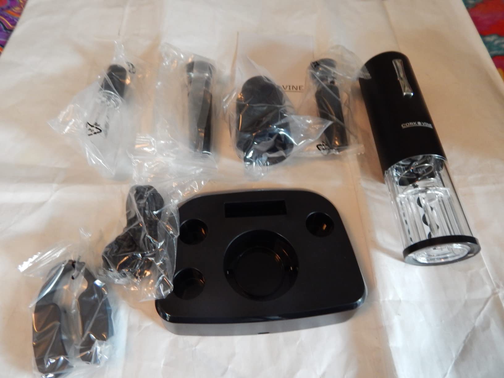 Cork & Vine Rechargeable 7-Piece Wine Set | Electric Wine Opener, Charging Base | Smart Wine Stopper, Wine Aerator, Wine Foil Cutter, Rechargeable Corkscrew, 2 Wine Stoppers Vacuum | Kitchen Gadgets Customer Review Cork & Vine Rechargeable 7-Piece Wine Set | Electric Wine Opener, Charging Base | Smart Wine Stopper, Wine Aerator, Wine Foil Cutter, Rechargeable Corkscrew, 2 Wine Stoppers Vacuum | Kitchen Gadgets - Customer Photo 2