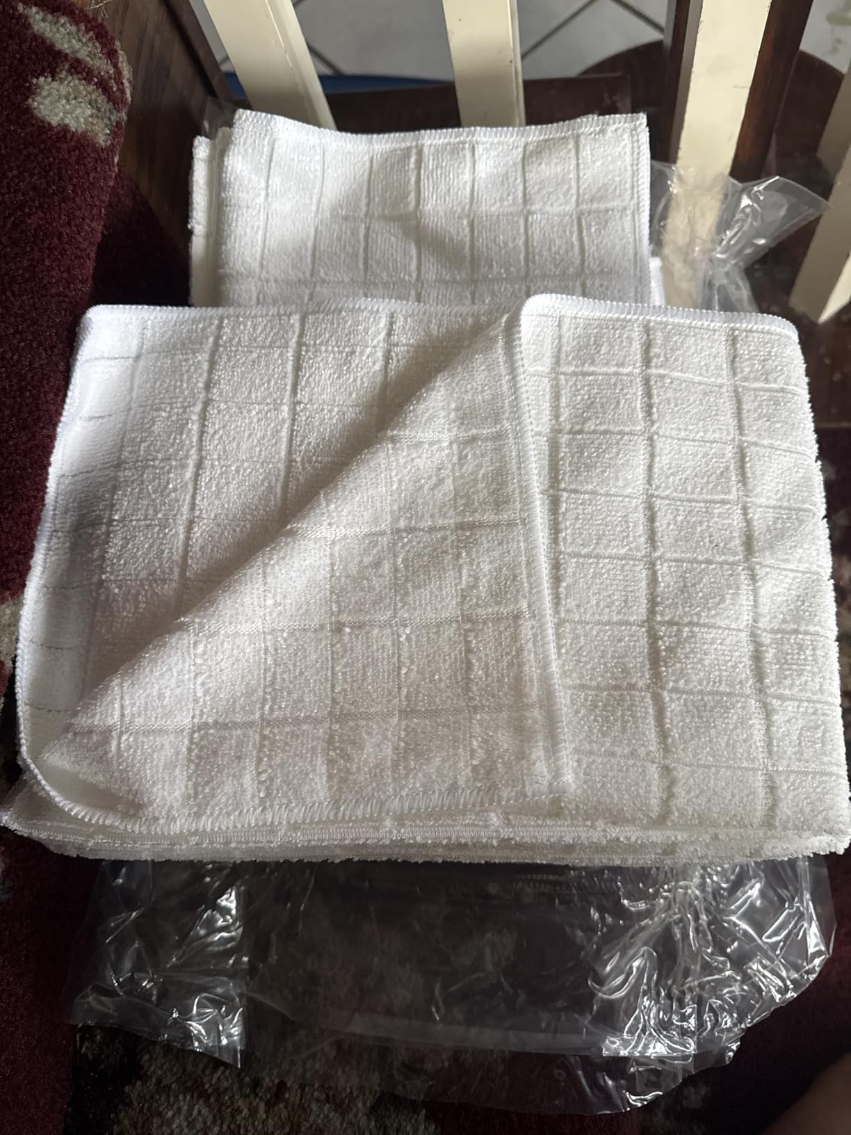 HOMERHYME Microfiber Hand Bath Towels, 6 Pack 25''*15'' Grey Bathroom Hand Towels, All-Purpose Quick Dry Lint Free Soft Absorbent Checkered Washcloth Fingertip Towels Bulk for Travel Gym Hotel - Customer Photo 3