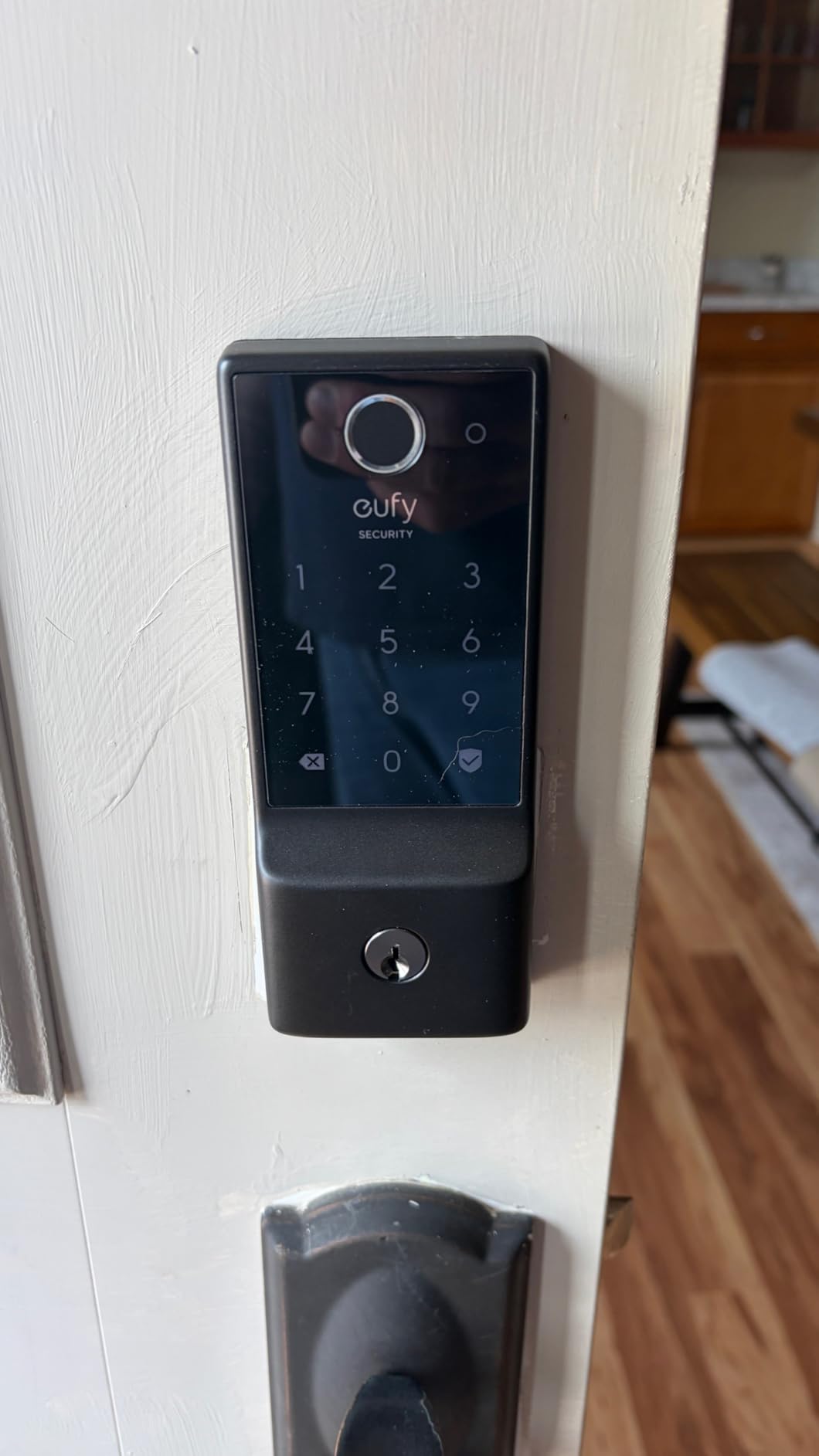 eufy Security Smart Lock C220, Fingerprint Keyless Entry Door Lock, Built-in Wi-Fi, App Remote Control, Front Door Smart Lock Deadbolt, 8Months Battery, Reliable Power, IP53 Waterproof, BHMA Grade 3 - Customer Photo 2