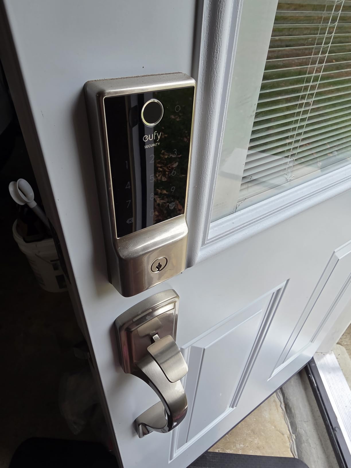 eufy Security Smart Lock C220, Fingerprint Keyless Entry Door Lock, Built-in Wi-Fi, App Remote Control, Front Door Smart Lock Deadbolt, 8Months Battery, Reliable Power, IP53 Waterproof, BHMA Grade 3 - Customer Photo 4