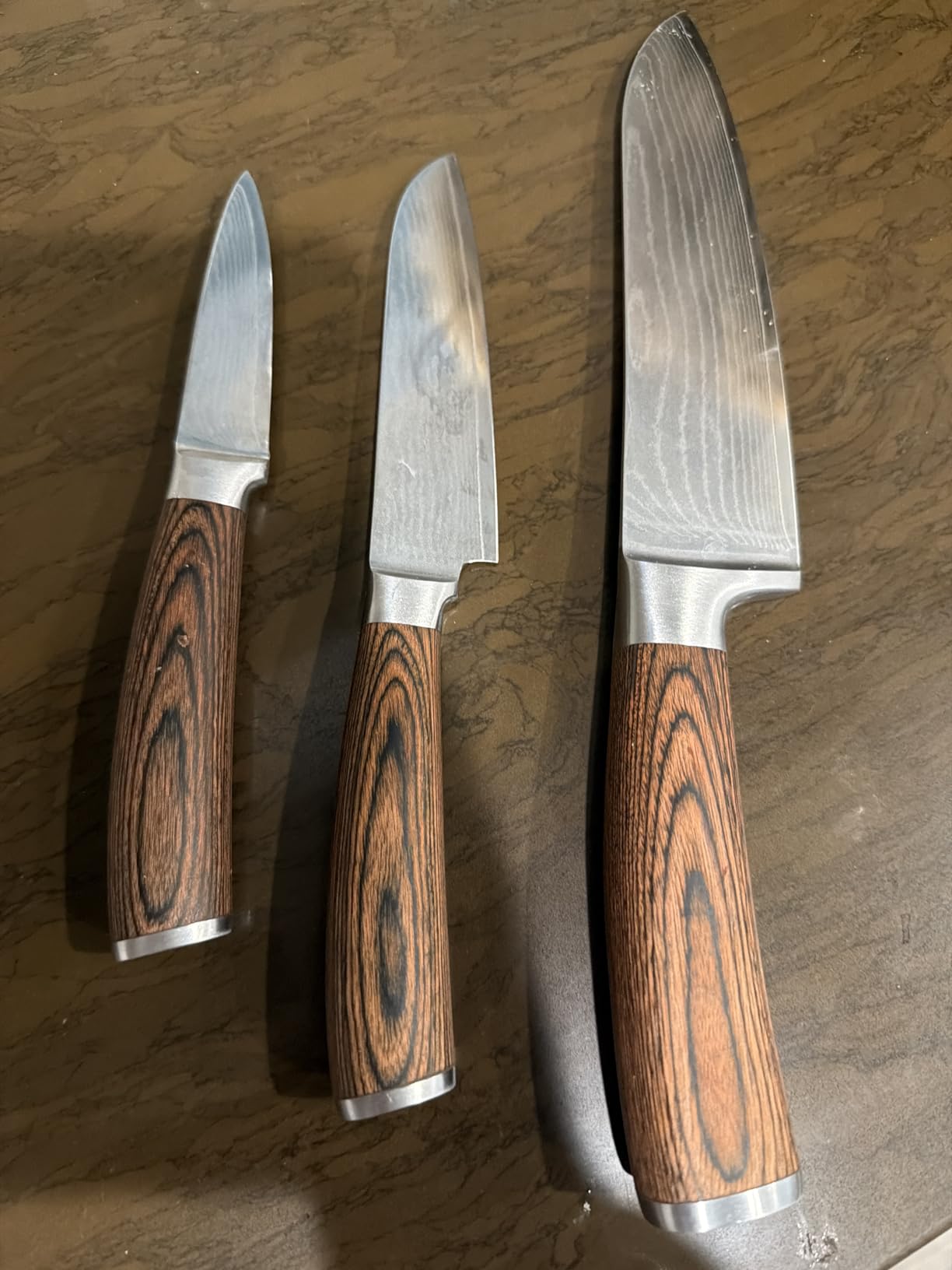 Wakoli EDIB 2-Piece Damascus Kitchen Knife Set – Santoku & Small Santoku with VG10 Core - Customer Photo 2