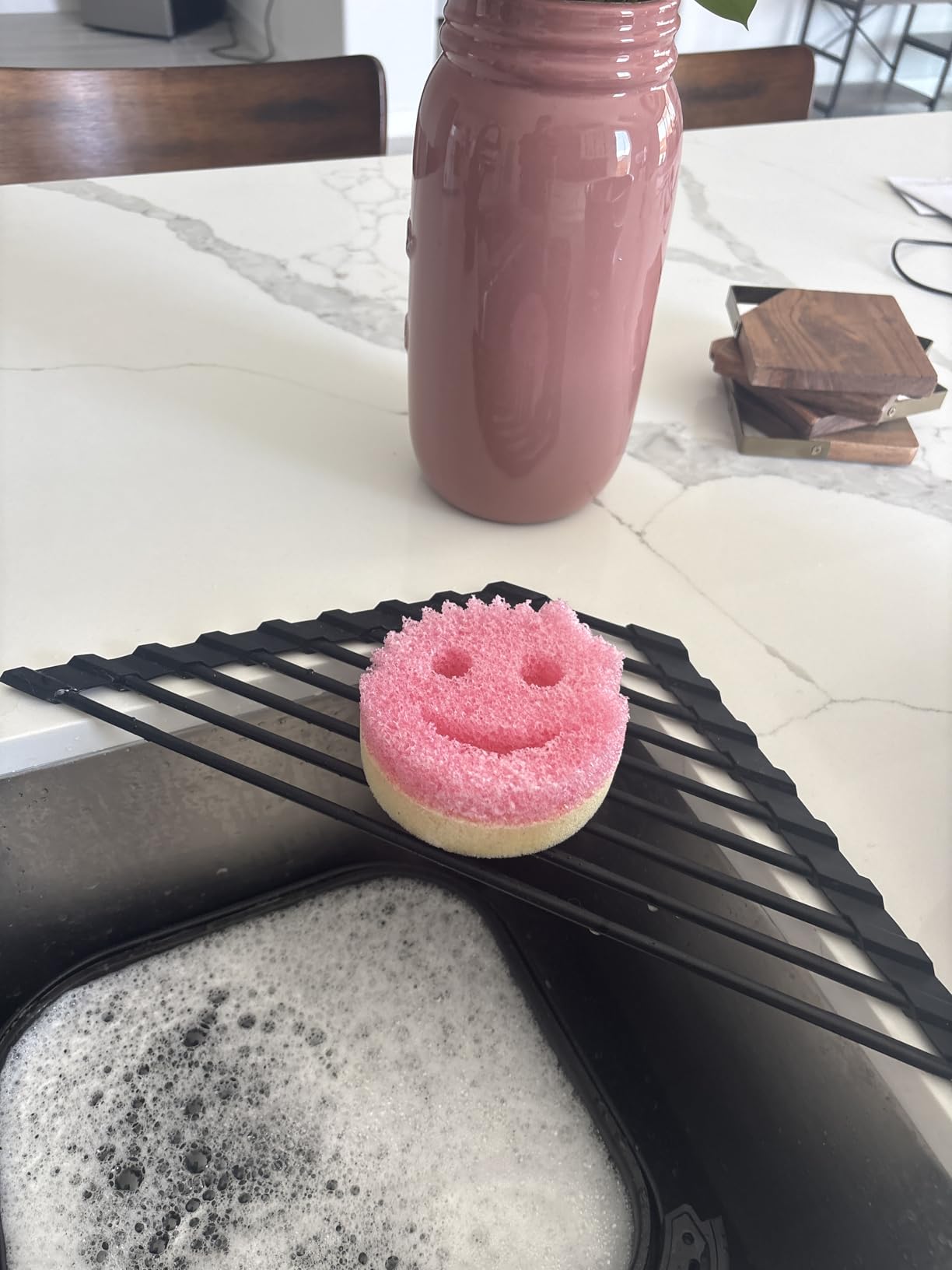 Scrub Daddy Scrub Mommy Sponges - Dish Scrubber + Non-Scratch Cleaning Sponges Kitchen, Bathroom + Multi-Surface Safe - Dual-Sided Dish Sponges for Scrubbing - Online Exclusive (3 Count) - Customer Photo 1