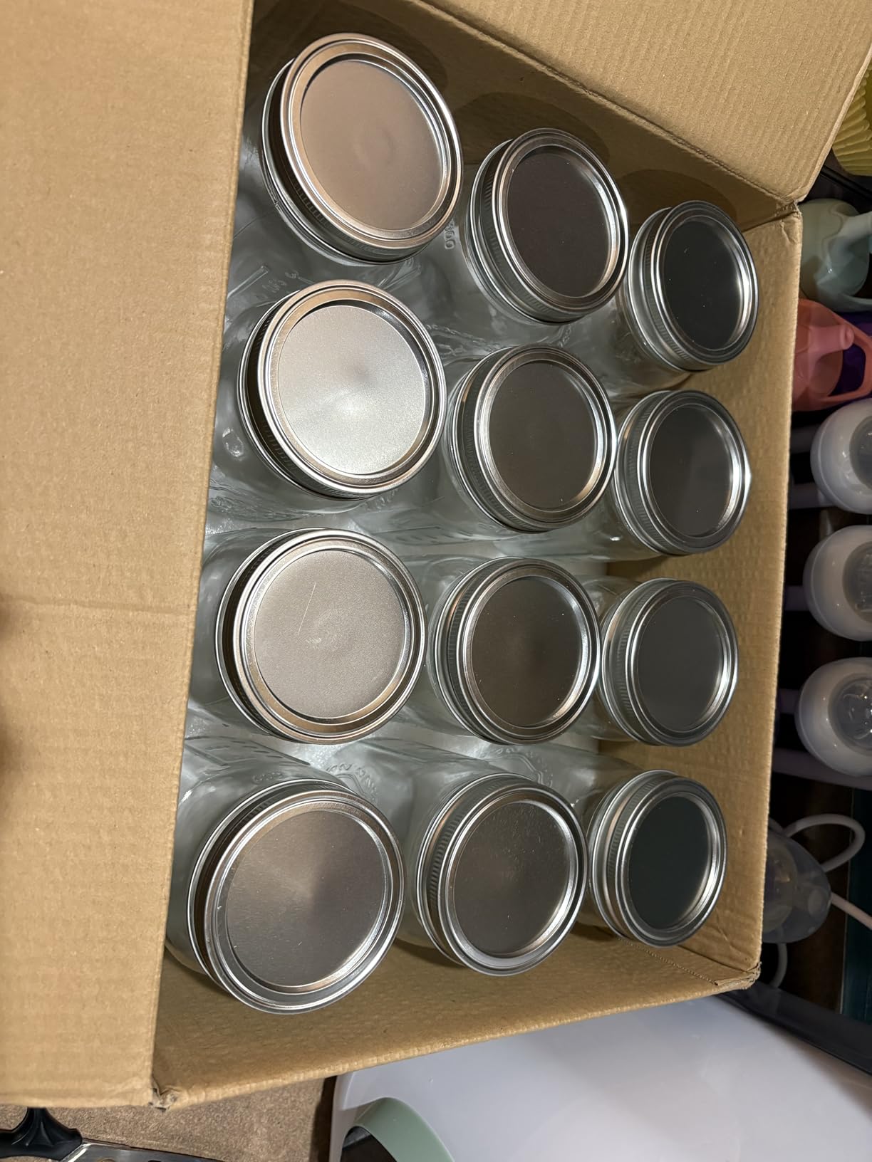 Wide Mouth Mason Jars 32 oz - 12 Pack Large Glass Mason Jars with Airtight Lids and Bands, 1 Quart Glass Jars for Pickling, Canning, Fermenting and Food Storage, Microwave & Dishwasher Safe - Customer Photo 2